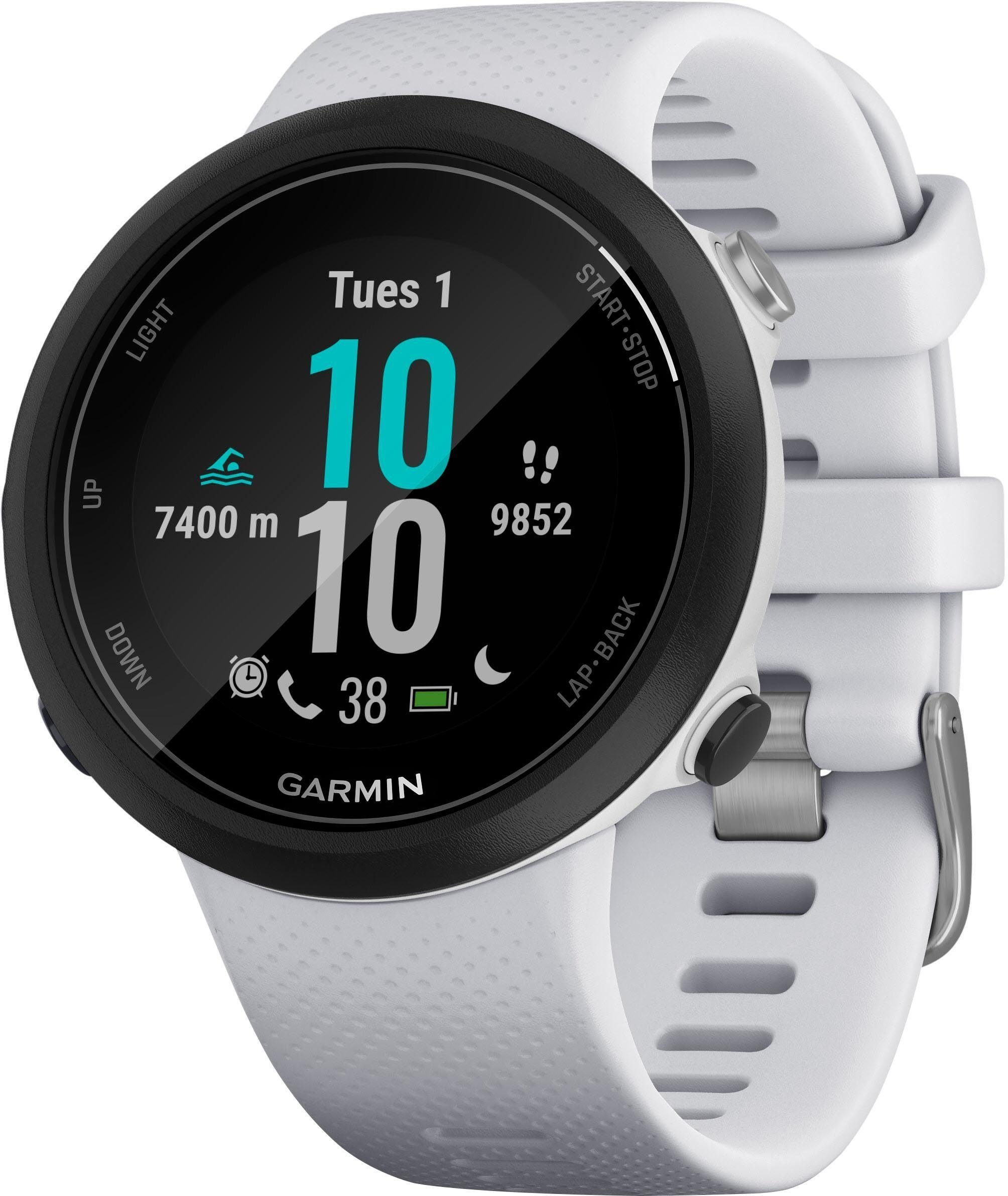 Swim2 mit Garmin (2,63 Smartwatch Silikon-Armband cm/1,04 Zoll) 20 mm weiß