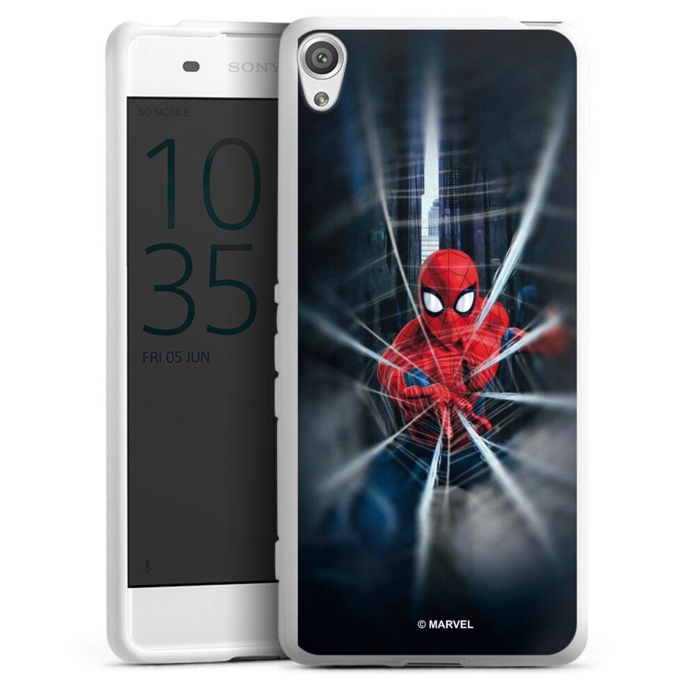 DeinDesign Handyhülle Marvel Spider-Man Kinofilm Spider-Man Webs In Action,  Sony Xperia XA Silikon Hülle Bumper Case Handy Schutzhülle