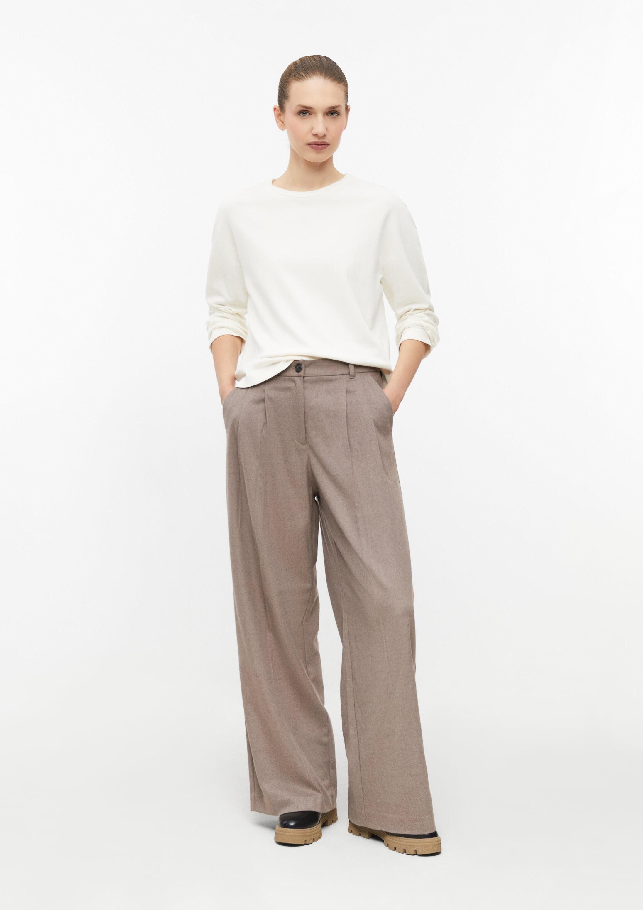 s.Oliver Chinos Hose Weiche Extra Wide Leg Hose mit Bundfalten