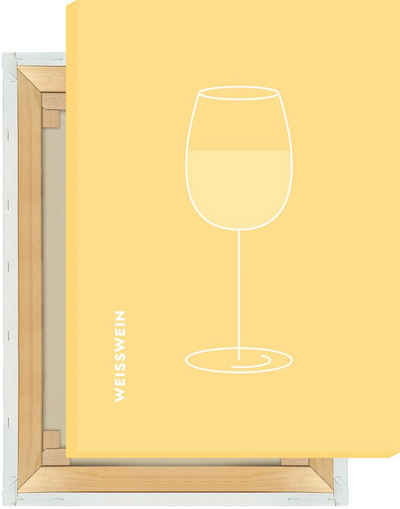 MOTIVISSO Leinwandbild Weißwein im Glas