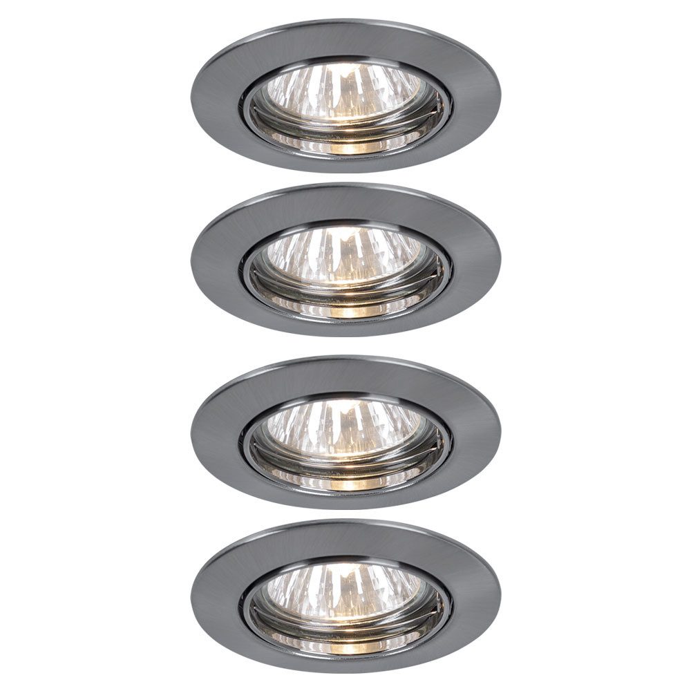 Paulmann LED Einbaustrahler, Leuchtmittel nicht inklusive, 4er Set Einbau Leuchten Strahler Spots Eisen Alu Beleuchtung drehbar