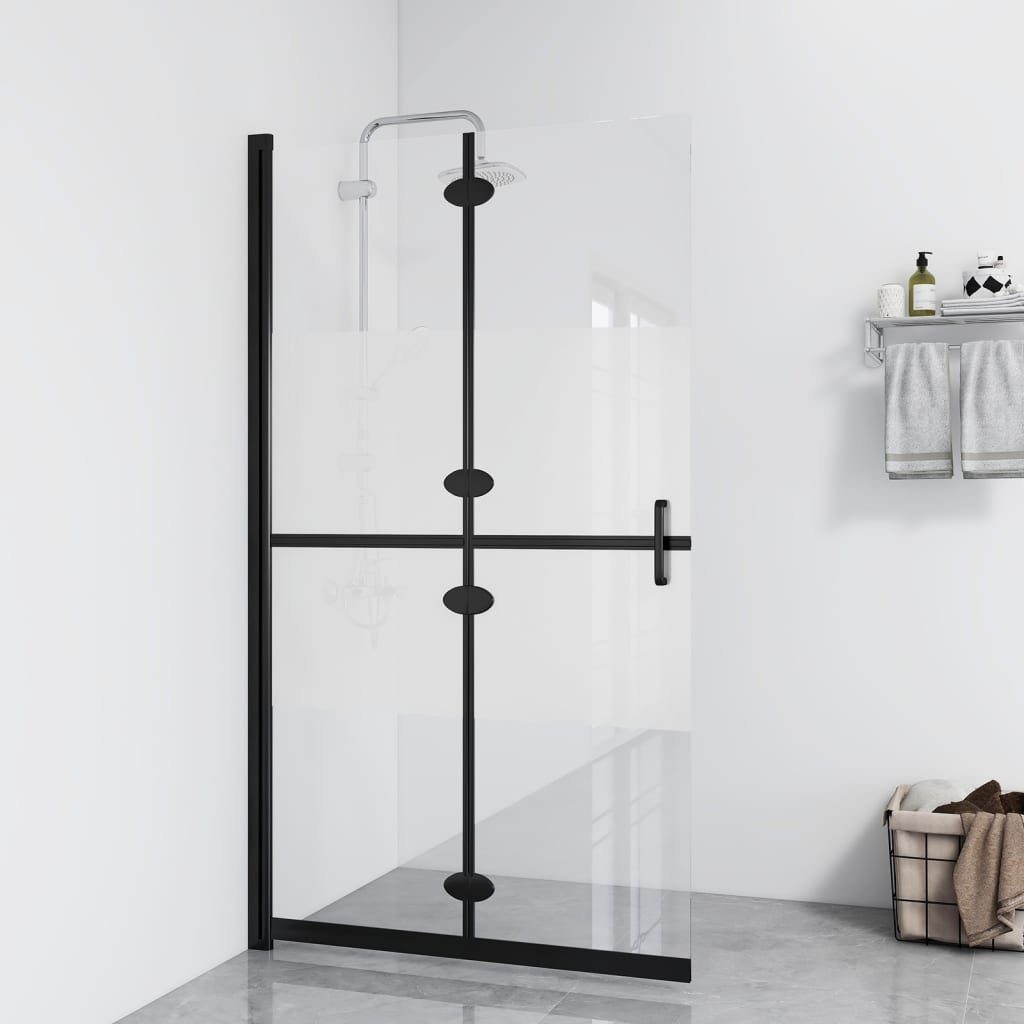 vidaXL Duschwand Faltbare begehbare Duschwand Halbmattiertes ESG-Glas 120x190 cm