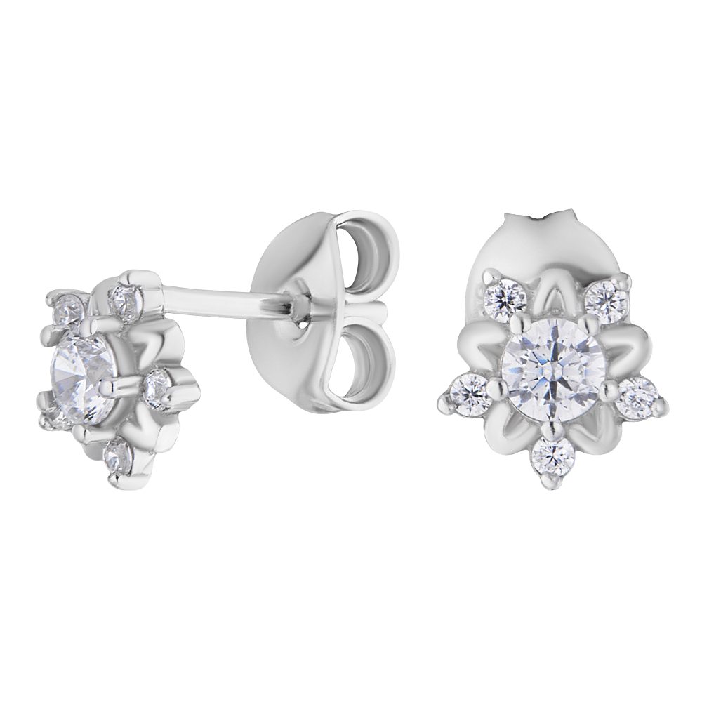 Paar Ohrstecker Ohrstecker Ohrringe 925 Silber Zirkonia Steine Echtschmuck