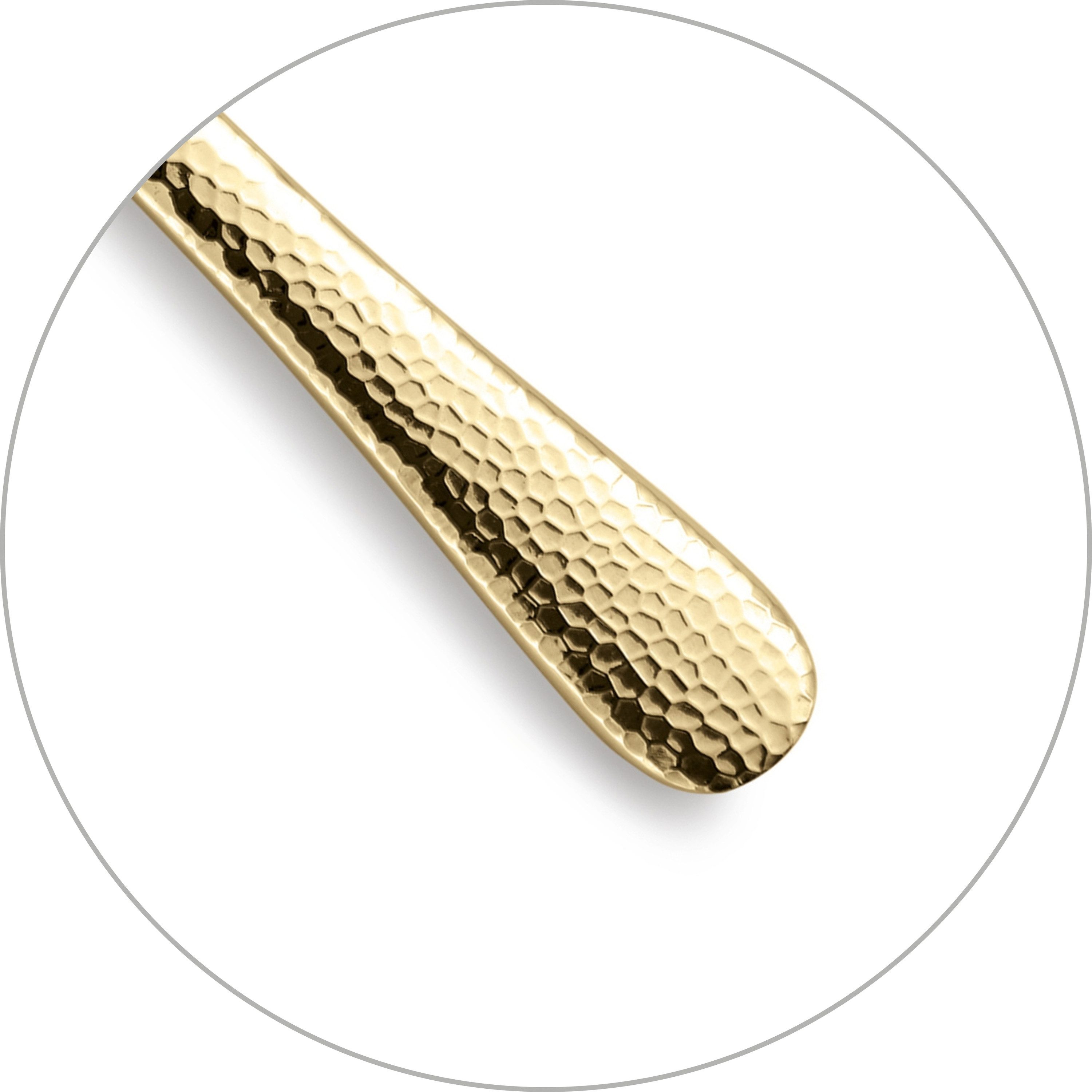 Kuppels Besteck-Set CRYSTAL (30-tlg), 13/0 18/0, Edelstahl 18/0, gehämmert, mit champagnerfarbener PVD Veredelung