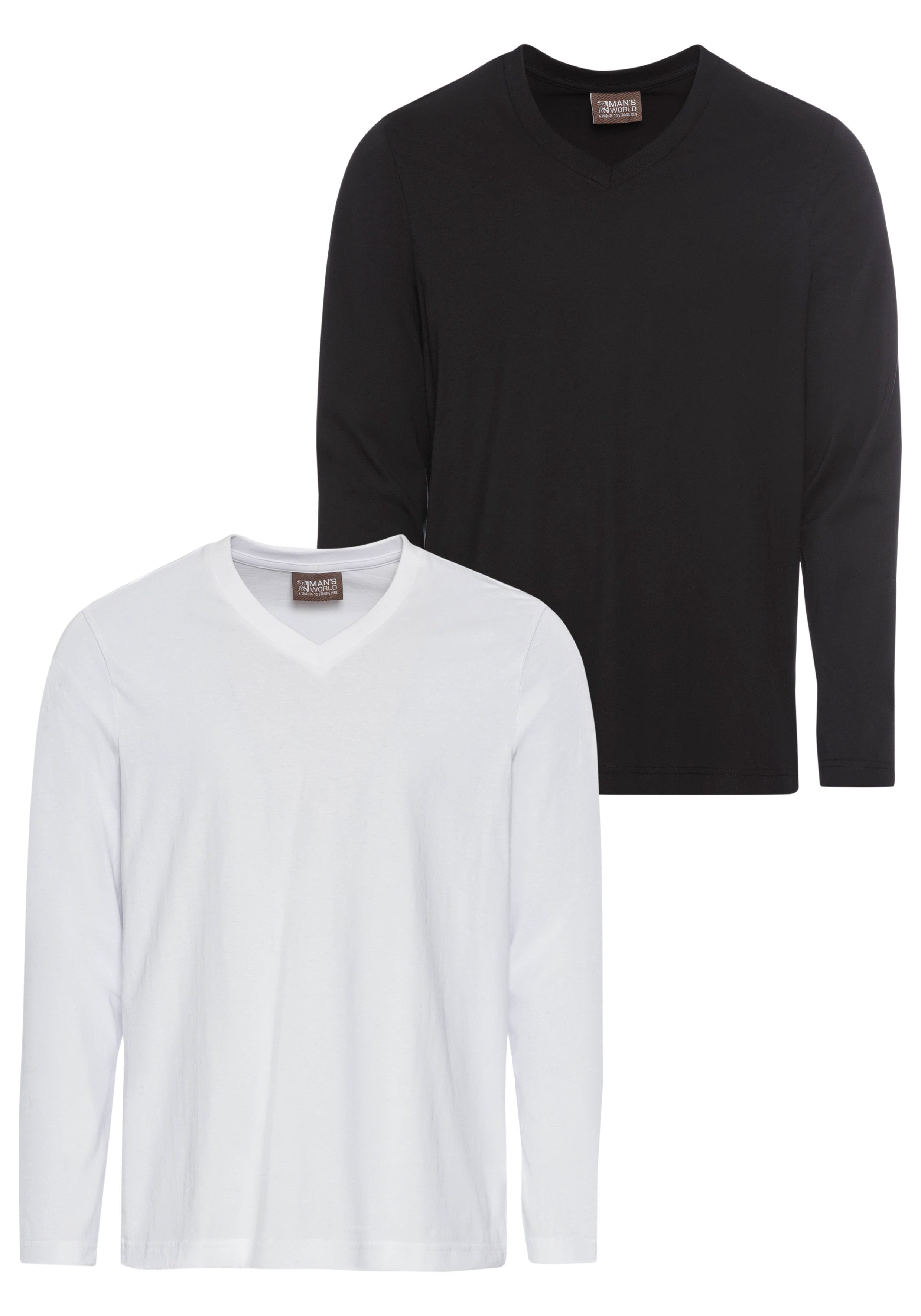 Man's World Langarmshirt CIRCULAR COLLECTION (Packung, günstig online kaufen