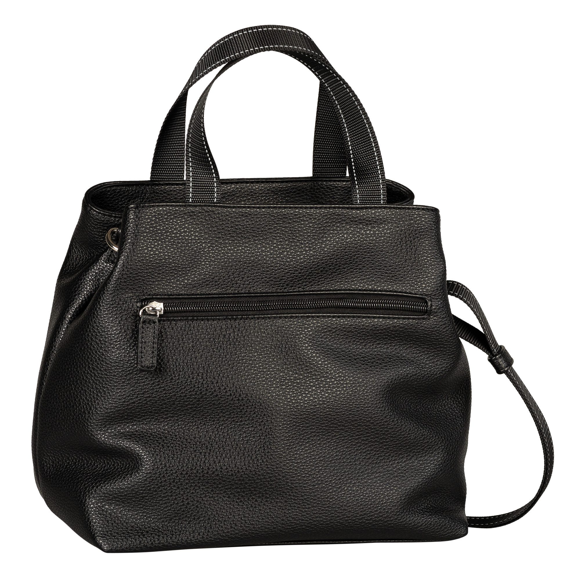 TOM TAILOR Denim Shopper Marlow, griffig leichtes Lederimitat mit reflektierendem Logo und Zierlinien