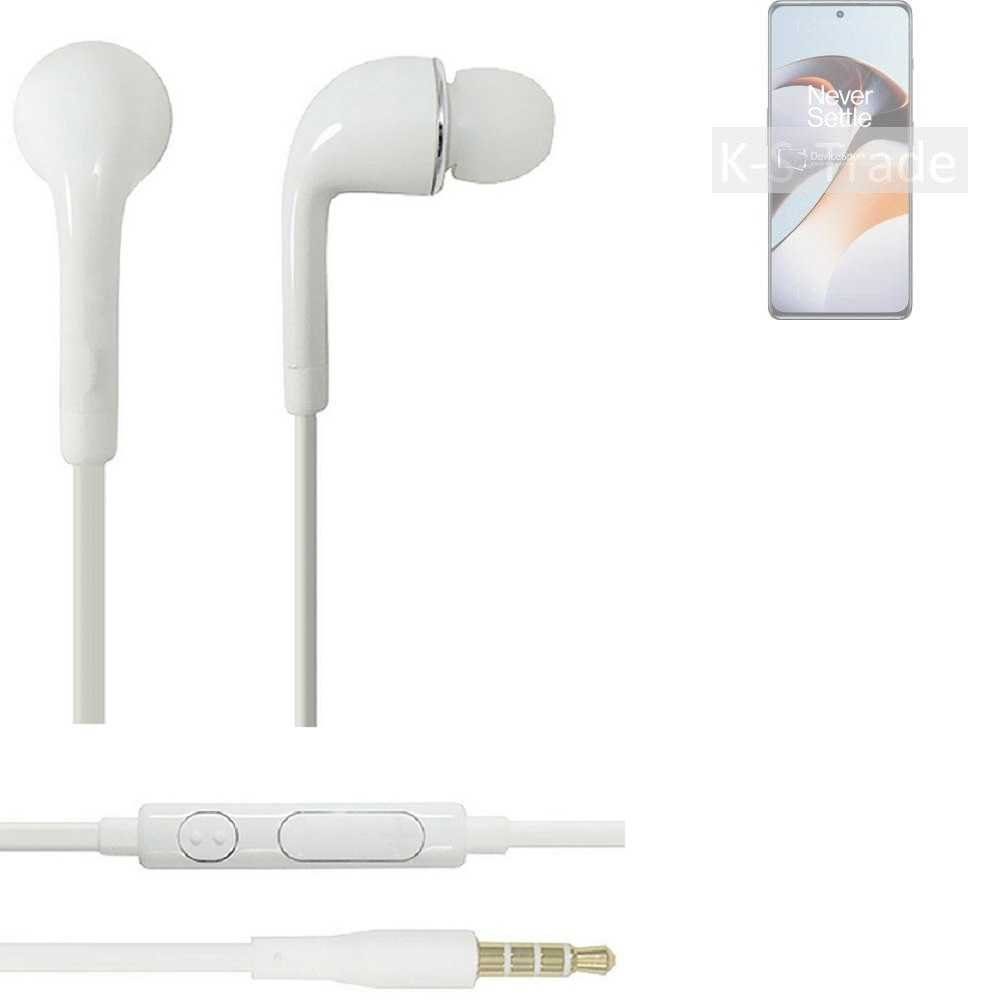 K-S-Trade für OnePlus 11R 5G 3,5mm) (Kopfhörer Headset weiß Mikrofon u In-Ear-Kopfhörer Lautstärkeregler mit