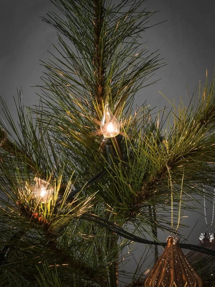 KONSTSMIDE Christbaumkerzen 1027-000 Baumkette Topbirnen gedrehte Spitze 20er warmweiß/grün innen