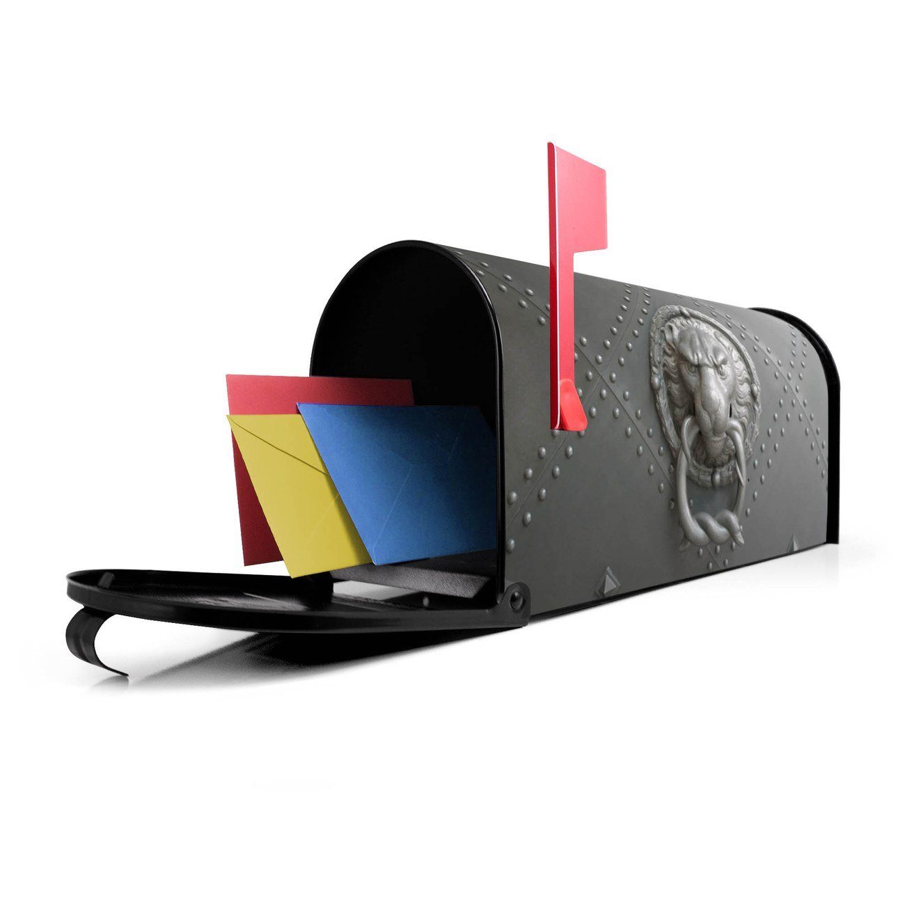 (Amerikanischer Mailbox Briefkasten x 51 Briefkasten, USA), cm Amerikanischer Eisentor 17 banjado Mississippi x schwarz 22 original aus