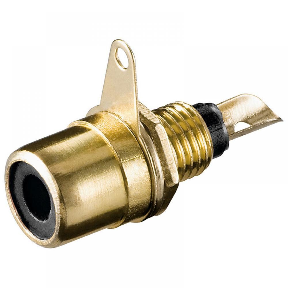 Cinch-Einbaubuchse, Metallausführung, vergoldet, Lötmontage - Farbe: Video-Adapter