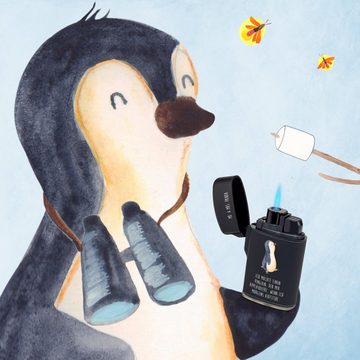 Mr. & Mrs. Panda Feuerzeug Pinguin marschieren - Schwarz - Geschenk, spazieren, zufrieden, Langs (1-St), Statement-Design