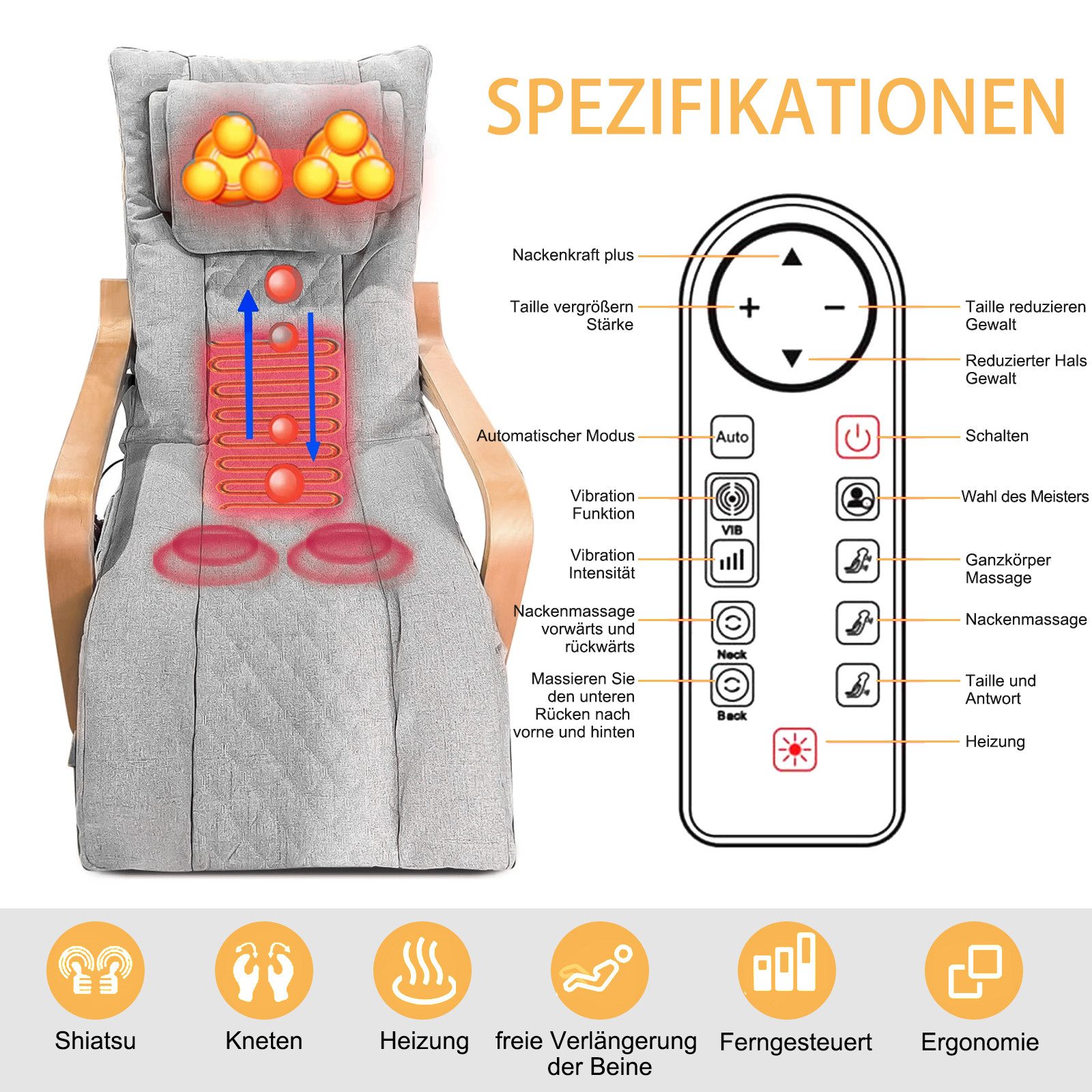 TWSOUL Schaukelstuhl Schaukelsessel mit Massage- und günstig online kaufen