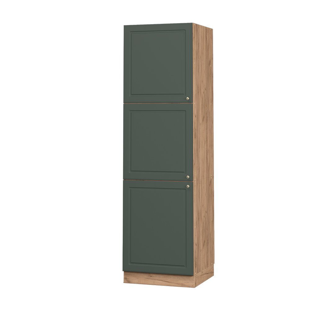 Vicco Herdumbauschrank Fame-Line, Grün-Gold Landhaus/Goldkraft Eiche, 60 cm (1-St)