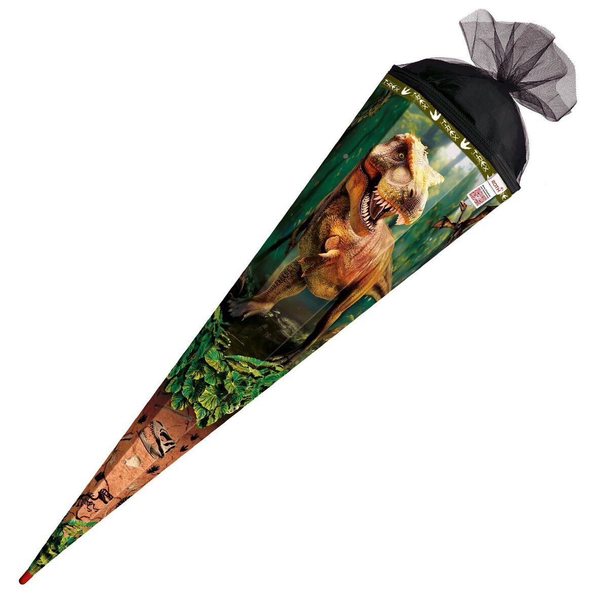 Roth Ideen Schultüte Schultüte T-Rex Welt - sechseckig 85 cm mit Sound Spezialborte