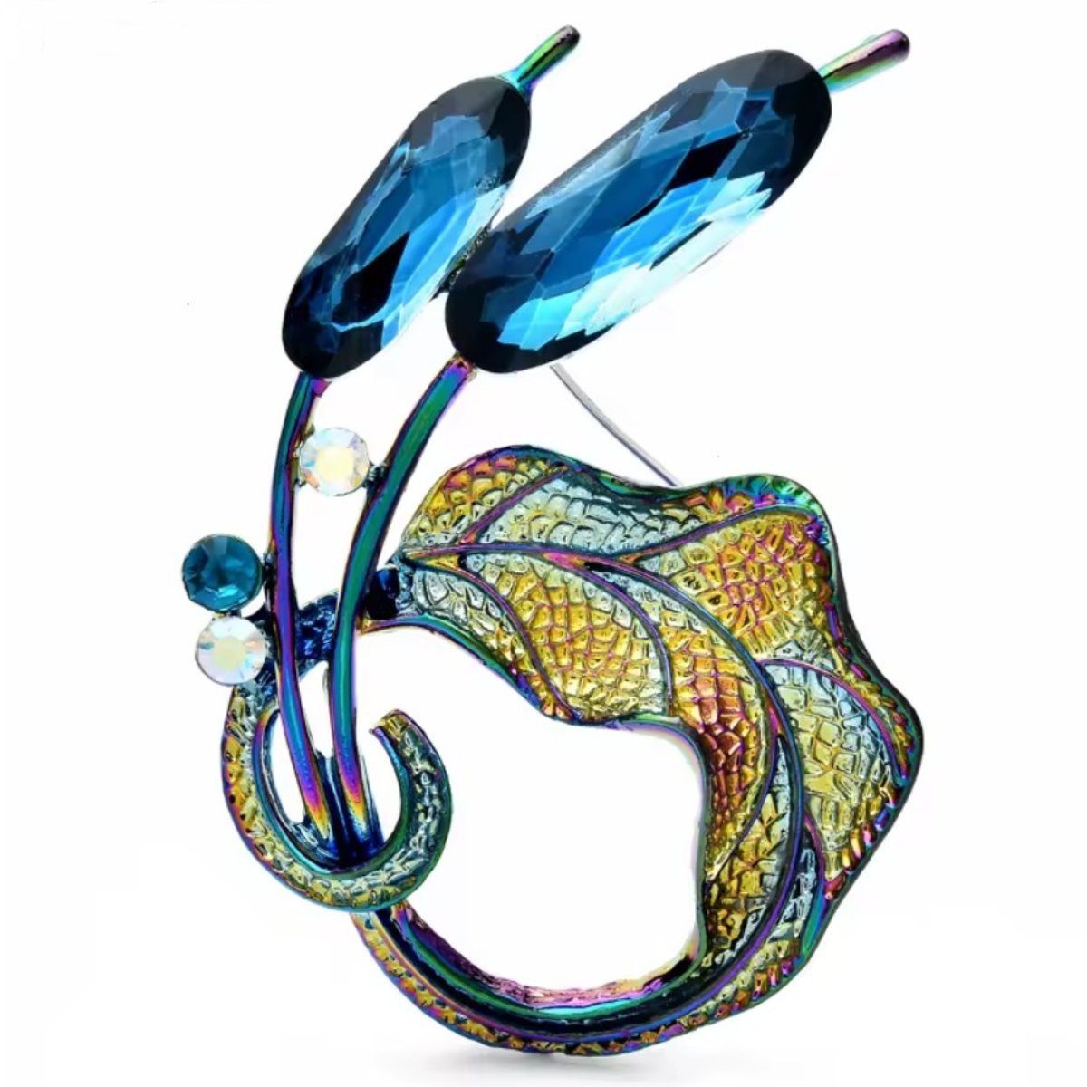 Dark-Desires Brosche Kristallblume Brosche in Regenbogenfarben vintage, Damen Brosche vintage Accesssoire retro Anstecknadel