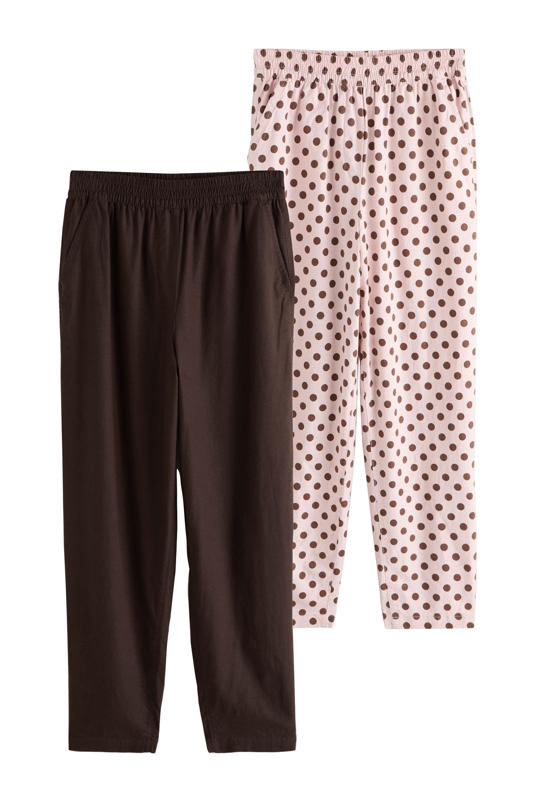 Next Stoffhose Hose mit Stretch und Barrel-Bein, 2er-Pack (2-tlg)