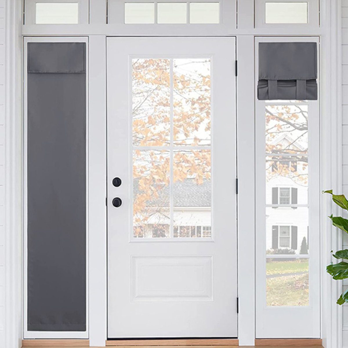 Fenster,Vollverdunkelungs,für Verdunkelungsvorhang Verdunkelungsvorhänge Tür Jormftte für Glastür, Grau3