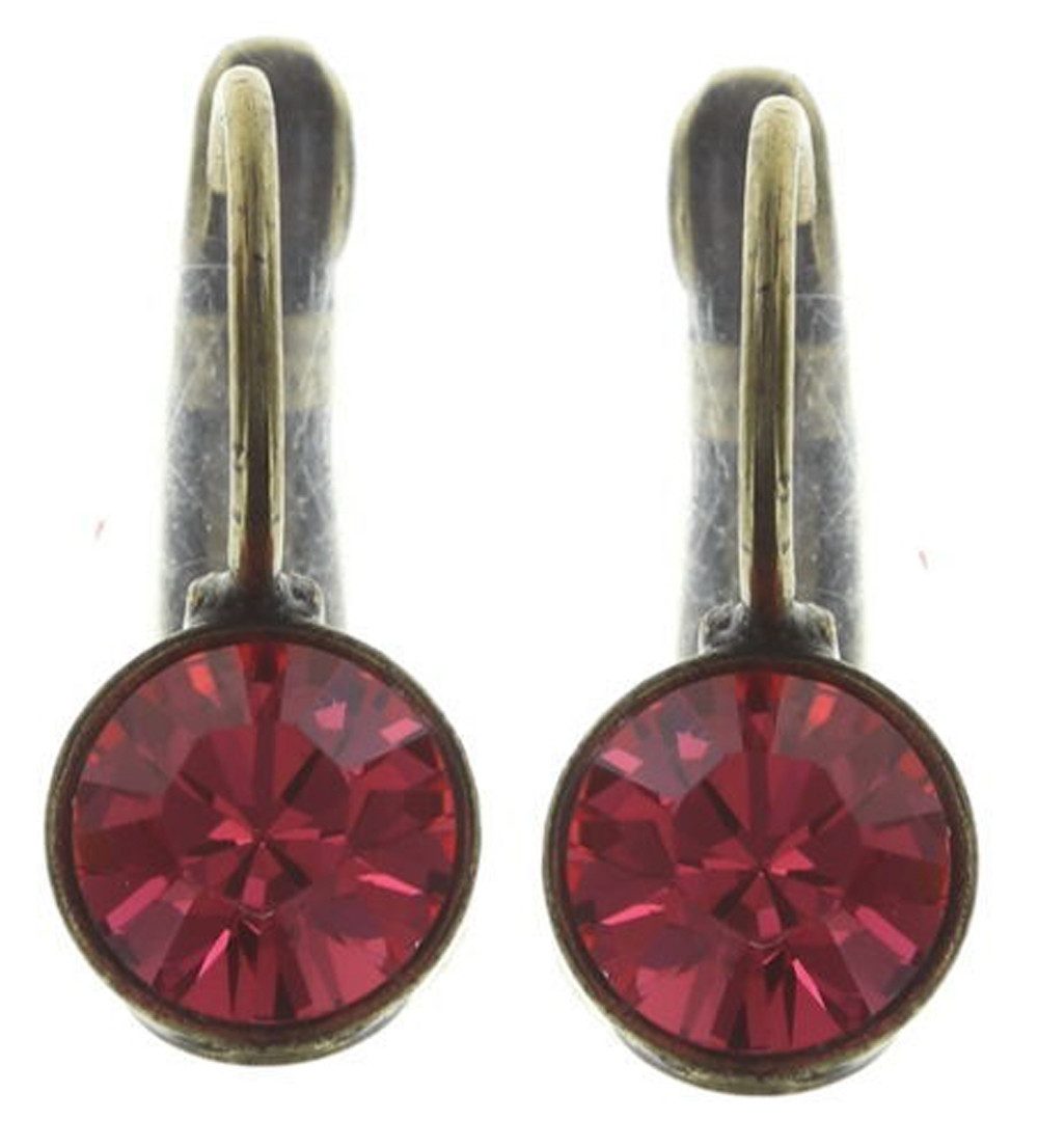 KONPLOTT Kette mit Anhänger KONPLOTT Ohrringe Black Jack Klappbügel antik Messing pink