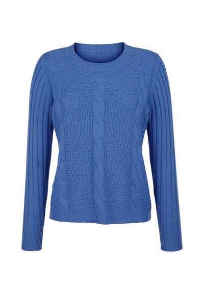 Mona Kaschmirpullover Strickpullover Pullover aus Kaschmir und Schurwolle in blau