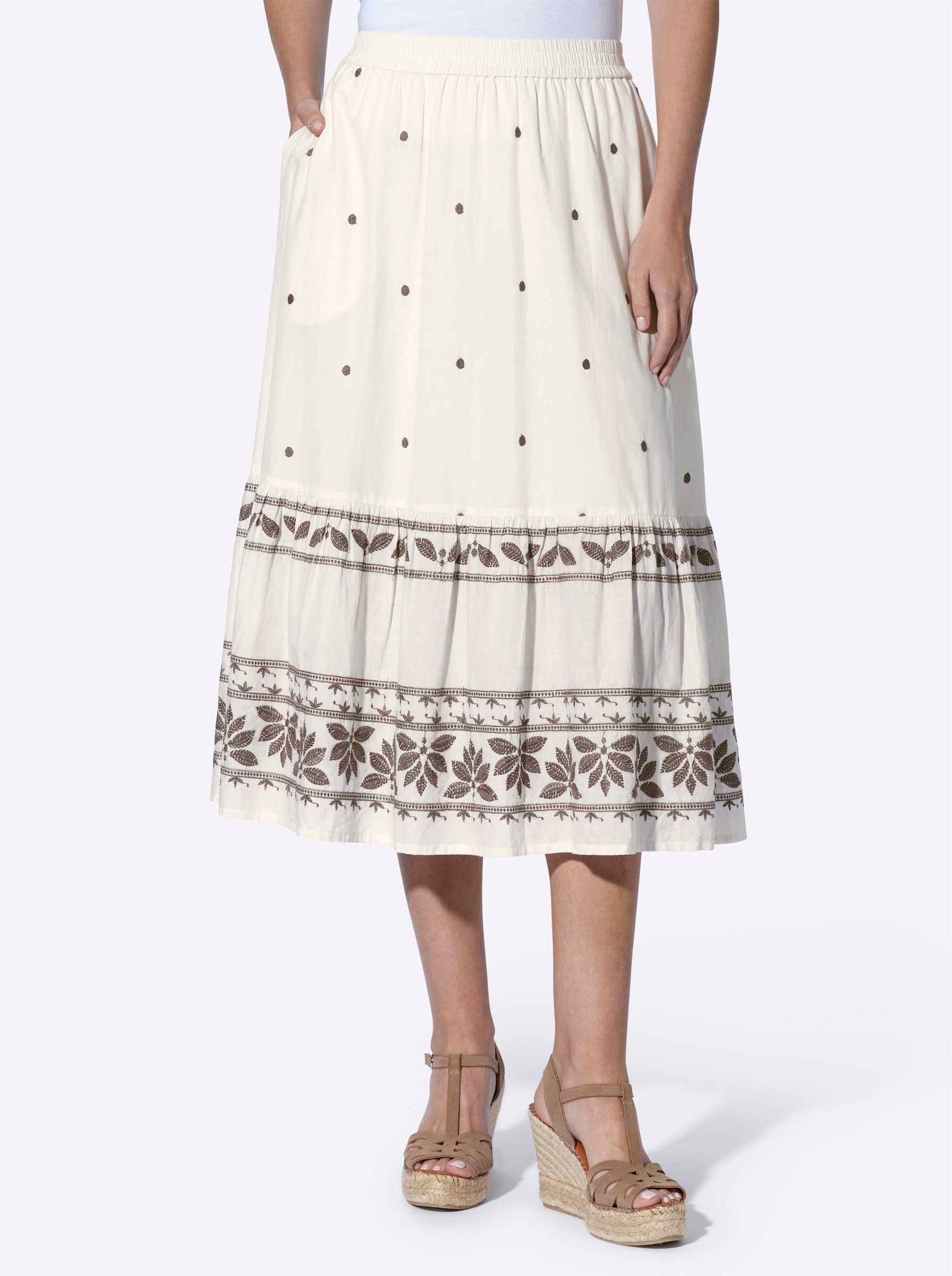 heine A-Linien-Rock Stickereirock