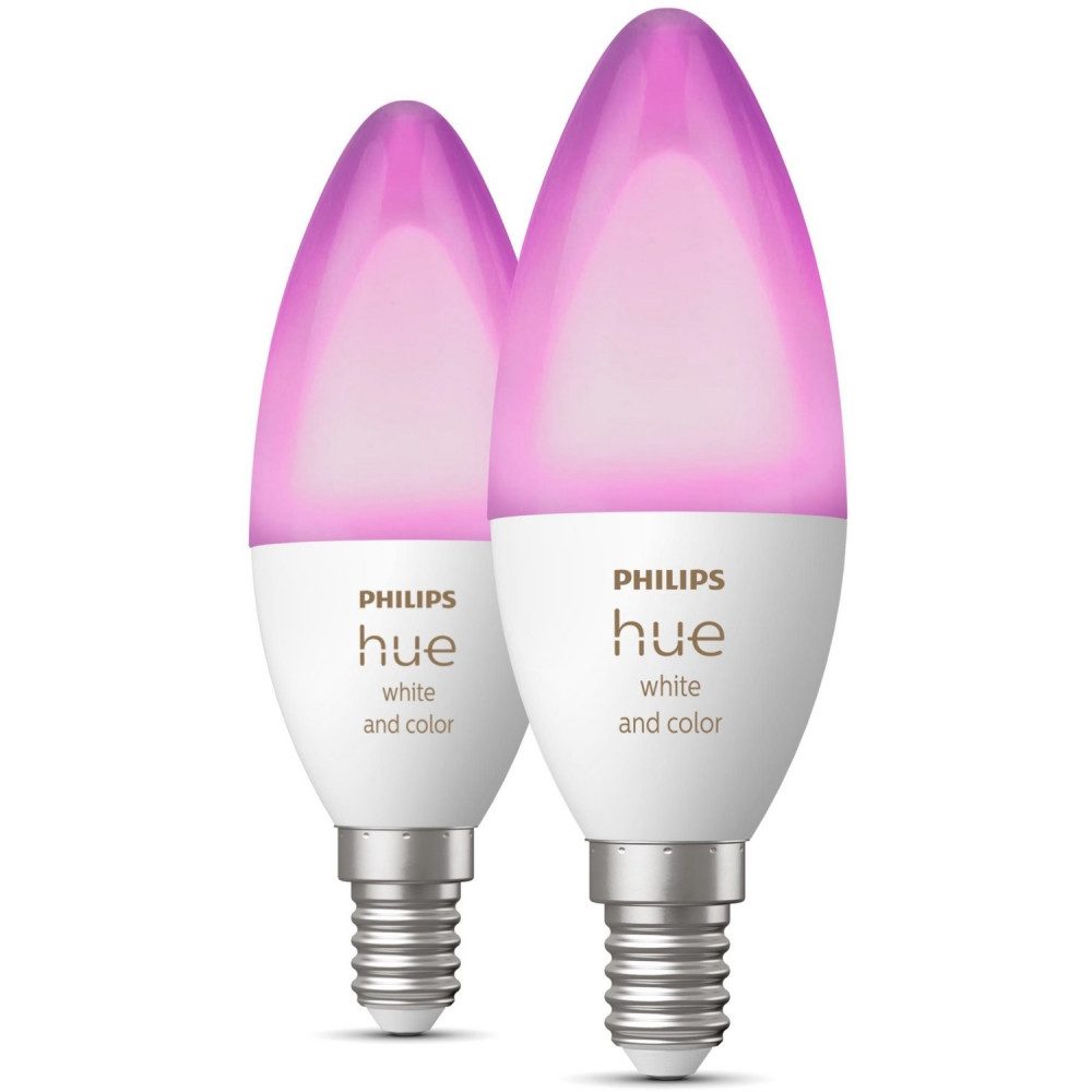 Philips Hue LED-Leuchtmittel White & Col. Amb. E14 470 LED-Kerze 2er Pack