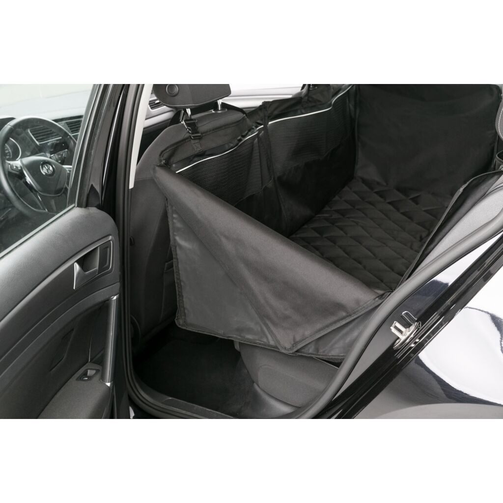 TRIXIE Tier-Autoschondecke teilbare Autoschondecke mit Seitenteilen 2in1 - schwarz - 1,55 × 1,30