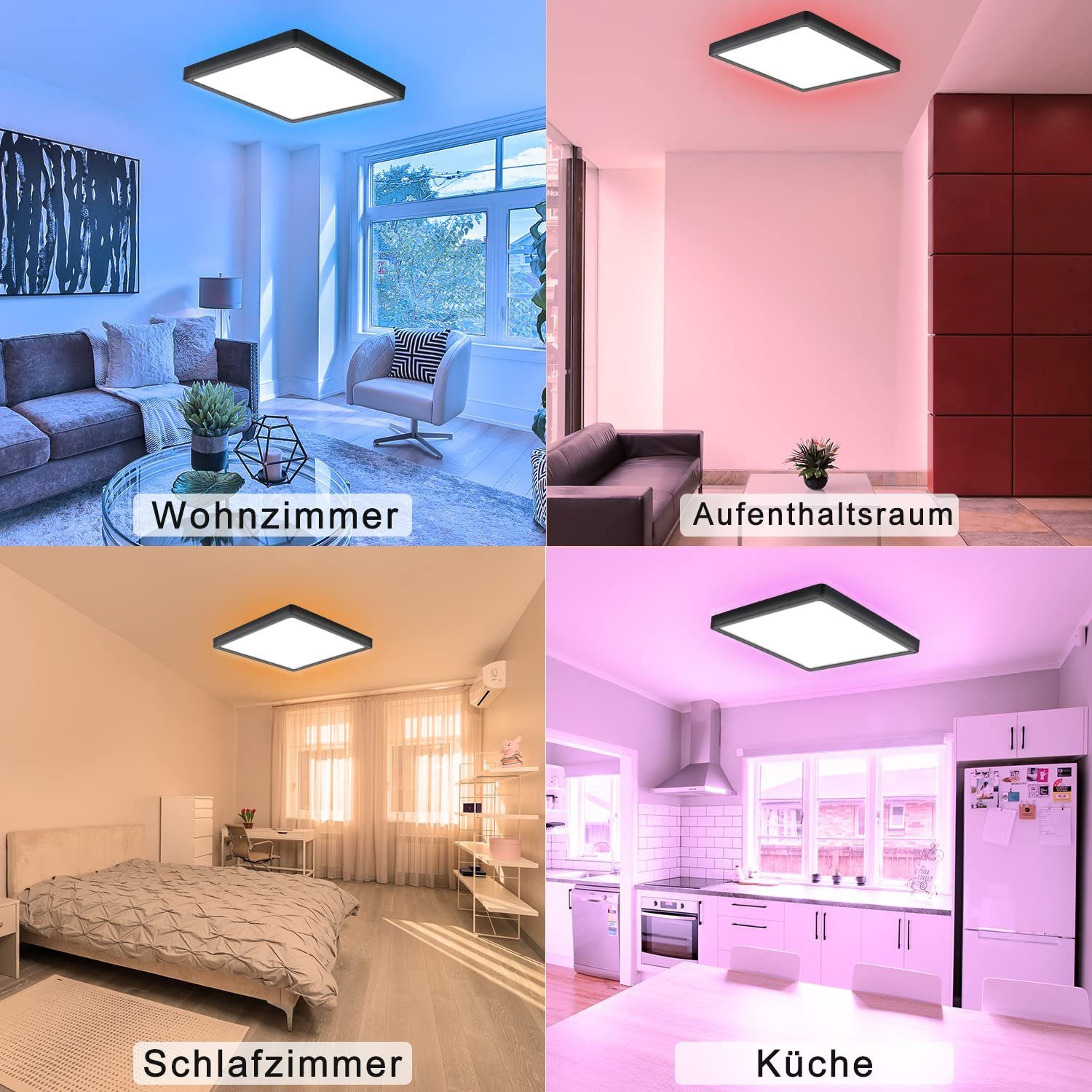 Neutralweiß 29.5 steuern fest LED Schwarz x integriert, Wohnzimmer, x 29.5 für Schlafzimmer RGB/Smart-APP 2.5 Fernbedienung Küche Panel cm Backlight, Nettlife Dimmbar ‎RGB Warmweiß Kaltweiß, LED 40W, mit