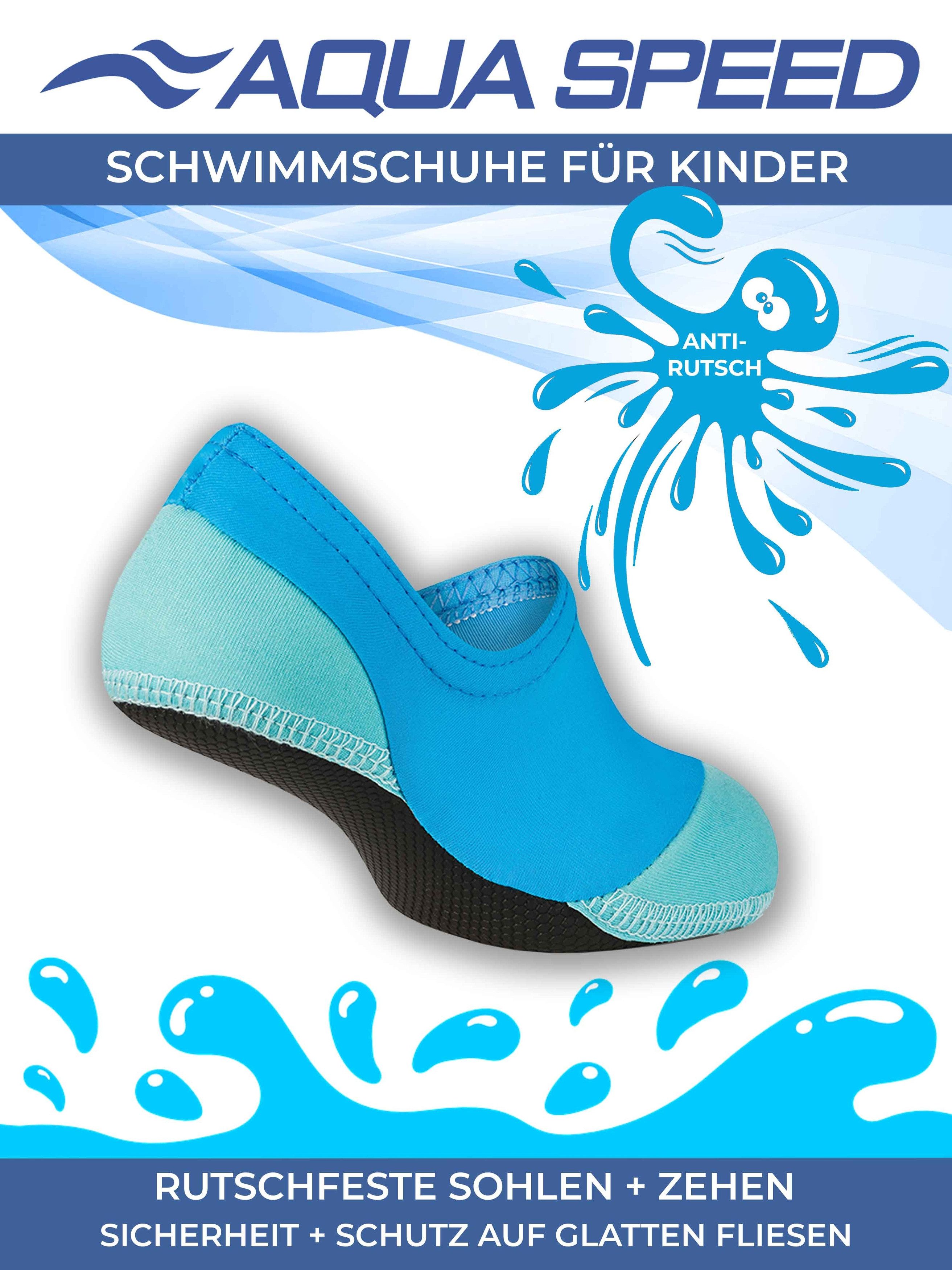 Aqua Speed Strandsocken Kinder 24/25 – Bequem & elastisch für Wassersport Wasserschuh (Neoprensocken mit Grip – angenehm & wasserfest, Neopren Wassersocken Schw – Bild 3 von 5