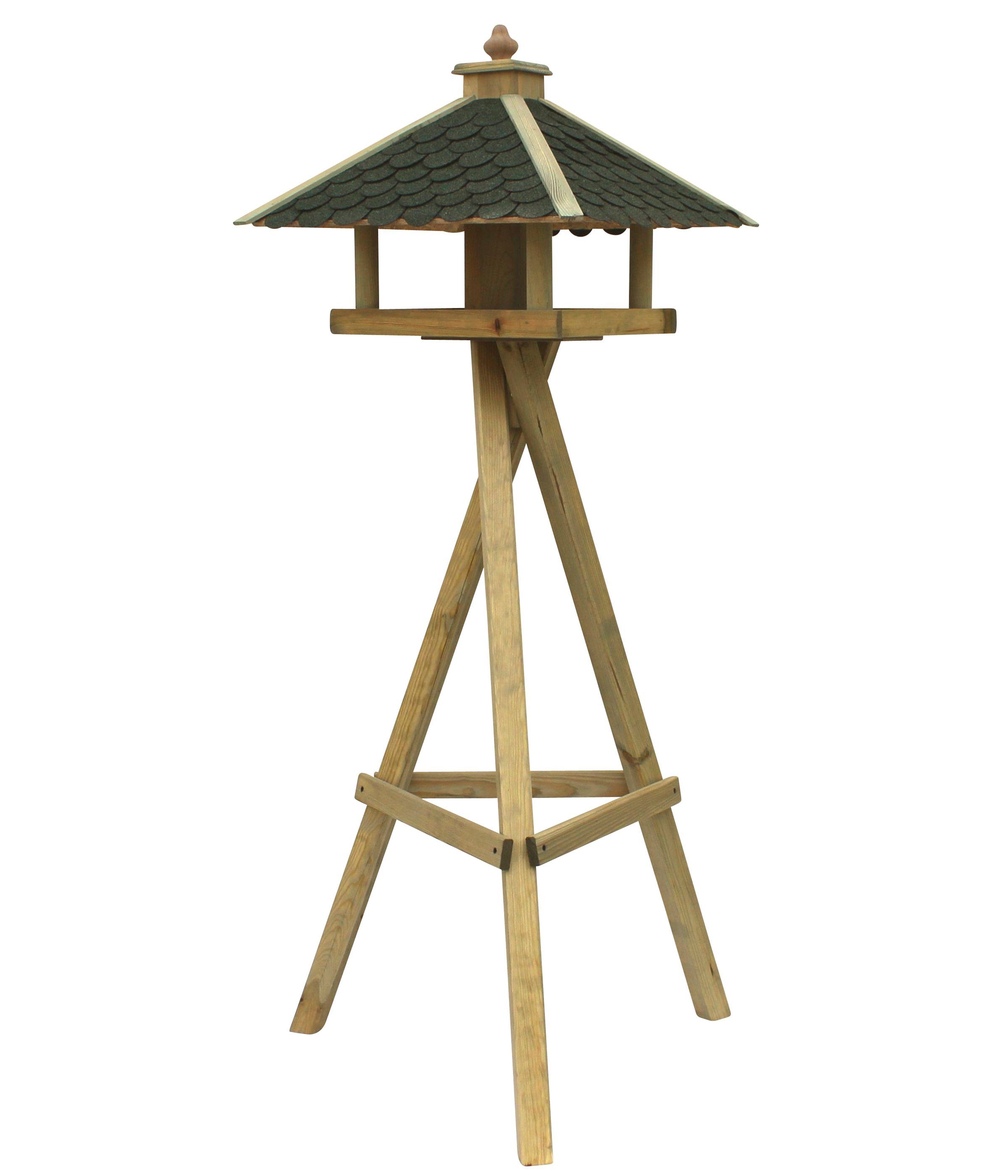 Dehner Vogelhaus Natura Wildvogel-Futterhaus Innsbruck, 144 x 68 x 62 cm, mit Schindeldach und Futtersilo, wetterfest