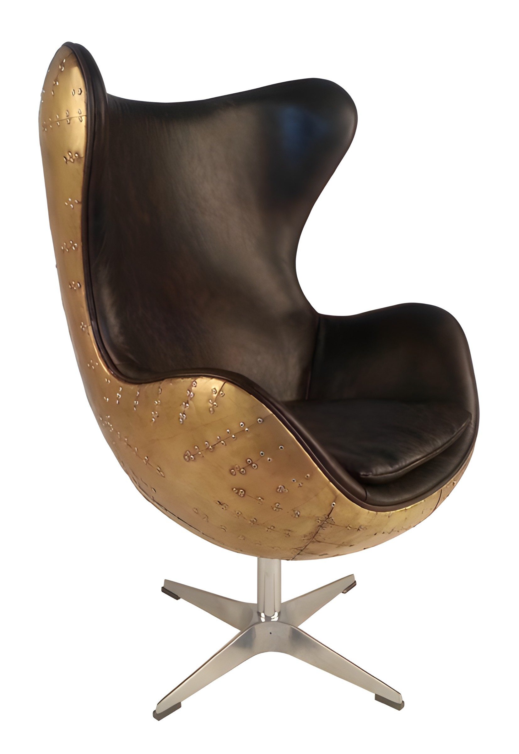 Xlmoebel Drehstuhl Vintage Drehstuhl von XLMOEBEL im eleganten Lederlook, braun (1 St), Made in Europa