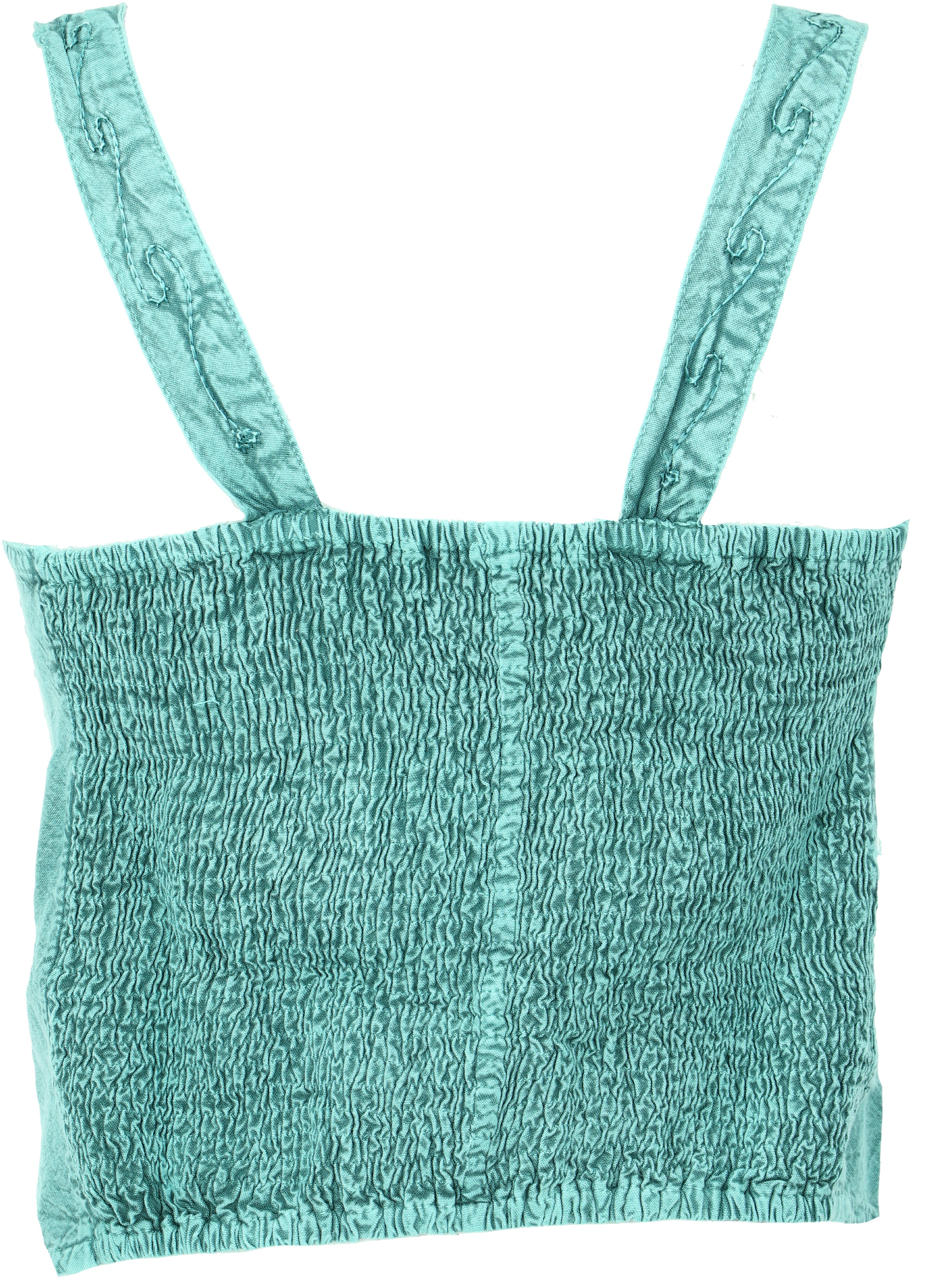 Guru-Shop T-Shirt Besticktes Top Boho chic, Hippie Top - aqua Festival, Eth günstig online kaufen