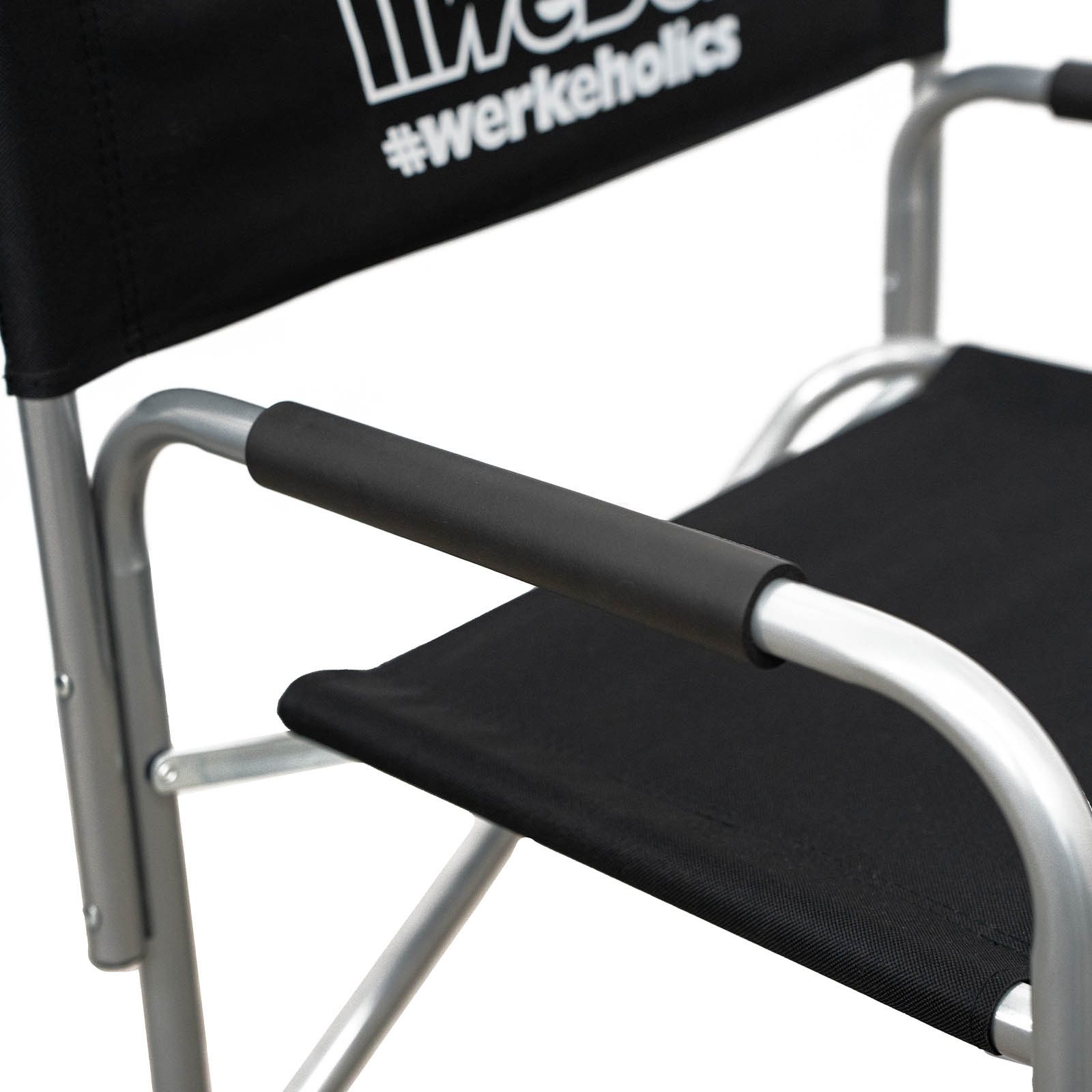 Weber GmbH Klappstuhl Weber #Werkeholics Regiestuhl schwarz (1 St), bis 100kg, XXL Campingstuhl, extra breite Sitzfläche