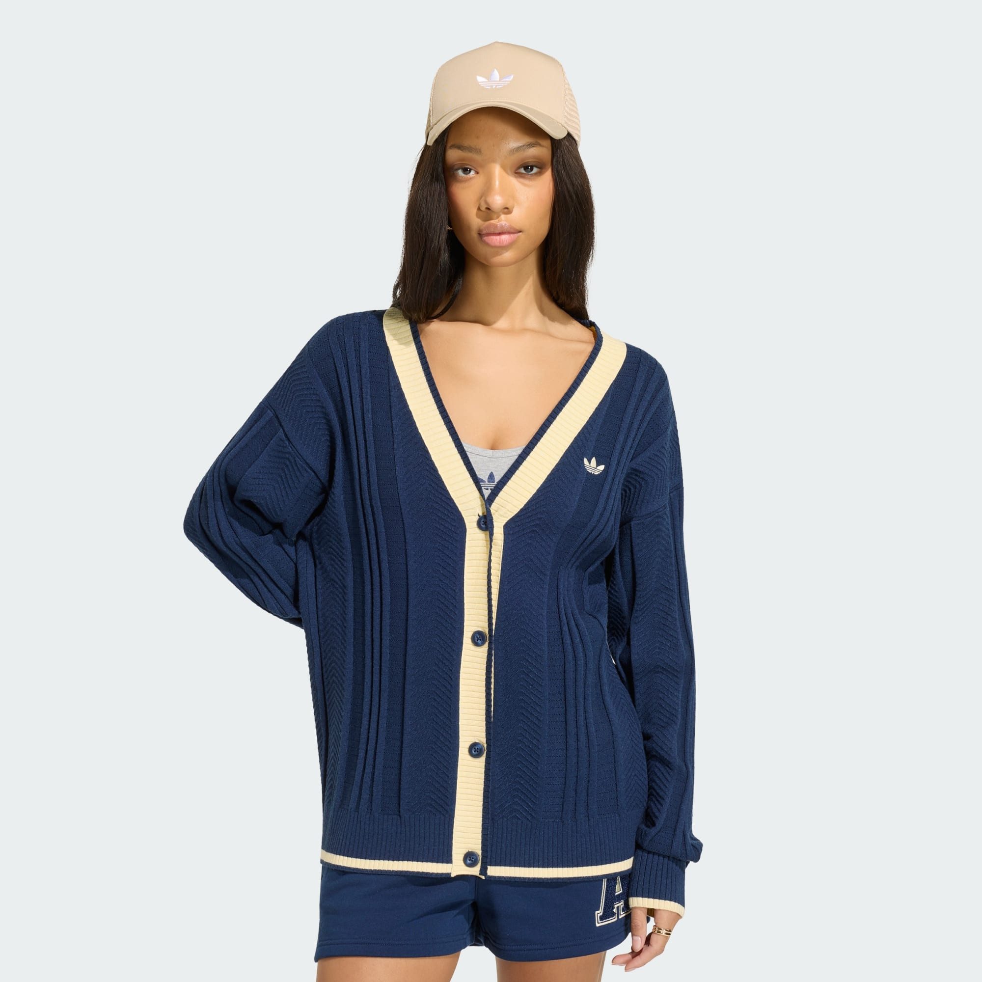 adidas Originals Cardigan ZOPFMUSTER-STRICKJACKE (1-tlg)