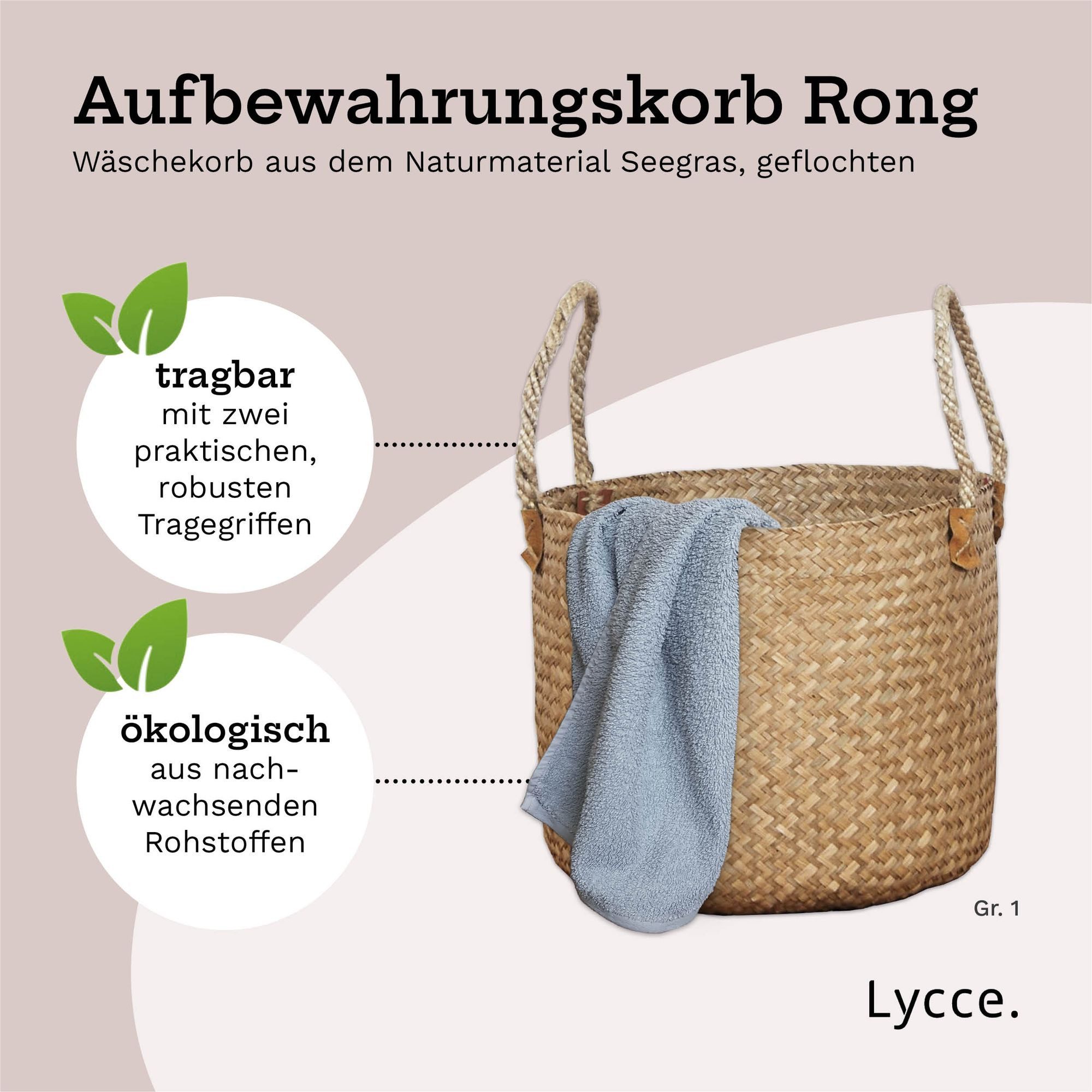 Lycce Wäschekorb Aufbewahrungsbox RONG Wäschekorb Seegras mit praktischen T günstig online kaufen