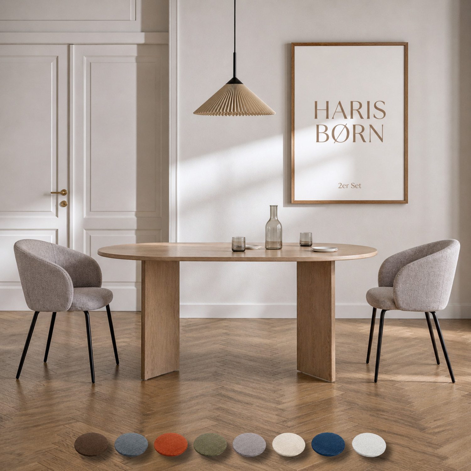 Haris Børn Esszimmerstuhl mit Armlehnen NØR - Hochwertige Polsterstühle für Esszimmer (Set, 2 St), Premium Esszimmer Stühle & Wohnzimmer Stühle