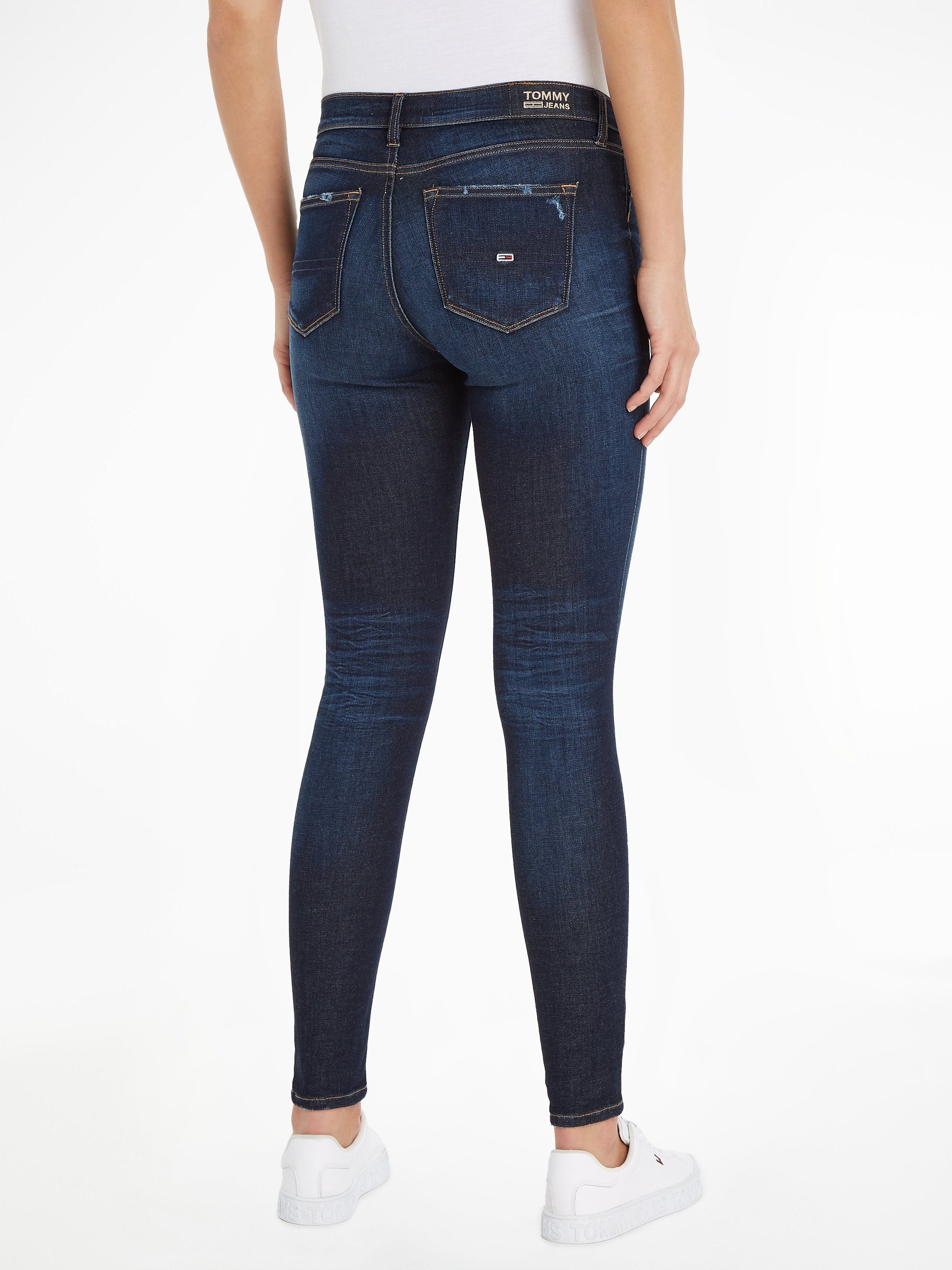 Markenlabel Skinny-fit-Jeans Jeans Jeans Tommy Tommy mit Denim_dark