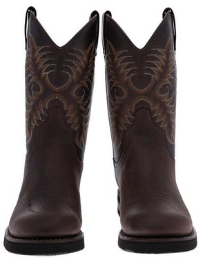 FB Fashion Boots ROPER-C Dunkelbraun Cowboystiefel Rahmengenähter Herren Westernreitstiefel