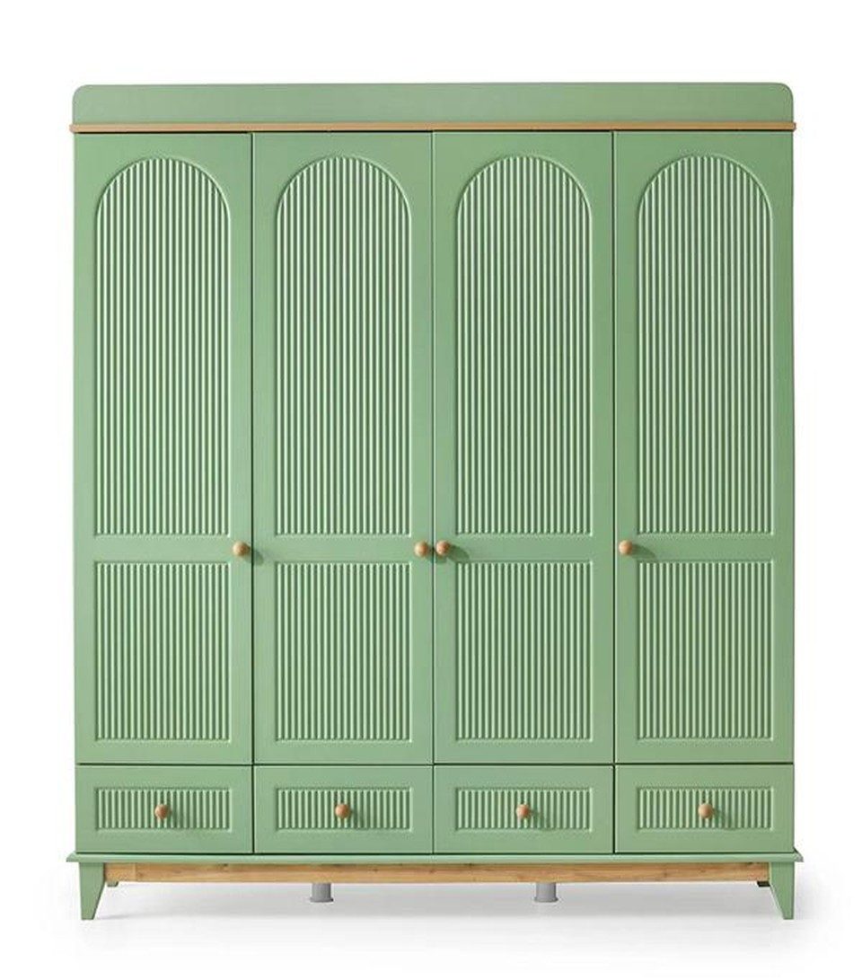 Xlmoebel Kleiderschrank Grüner Holzschrank für das Kinderzimmer – Modernes Design (Kleiderschrank, 1-St., Kleiderschrank) Made in Europa