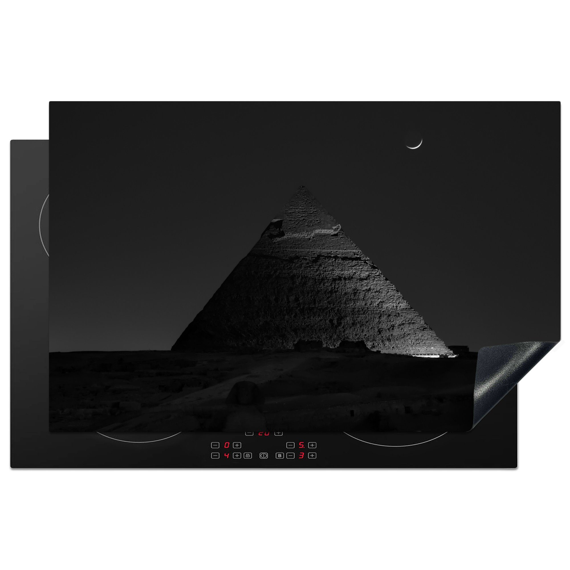 MuchoWow Herdblende-/Abdeckplatte Pyramide in Ägypten, Vinyl, (1 tlg), 81x52 cm, Induktionskochfeld Schutz für die küche, Ceranfeldabdeckung