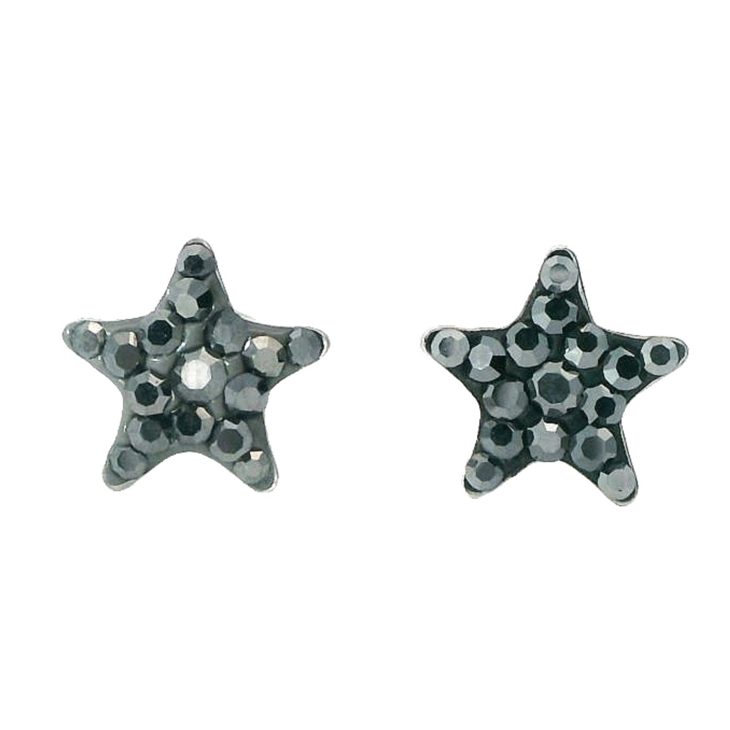 Impala Paar Ohrstecker Star 925 Silber mit Kristallsteinen