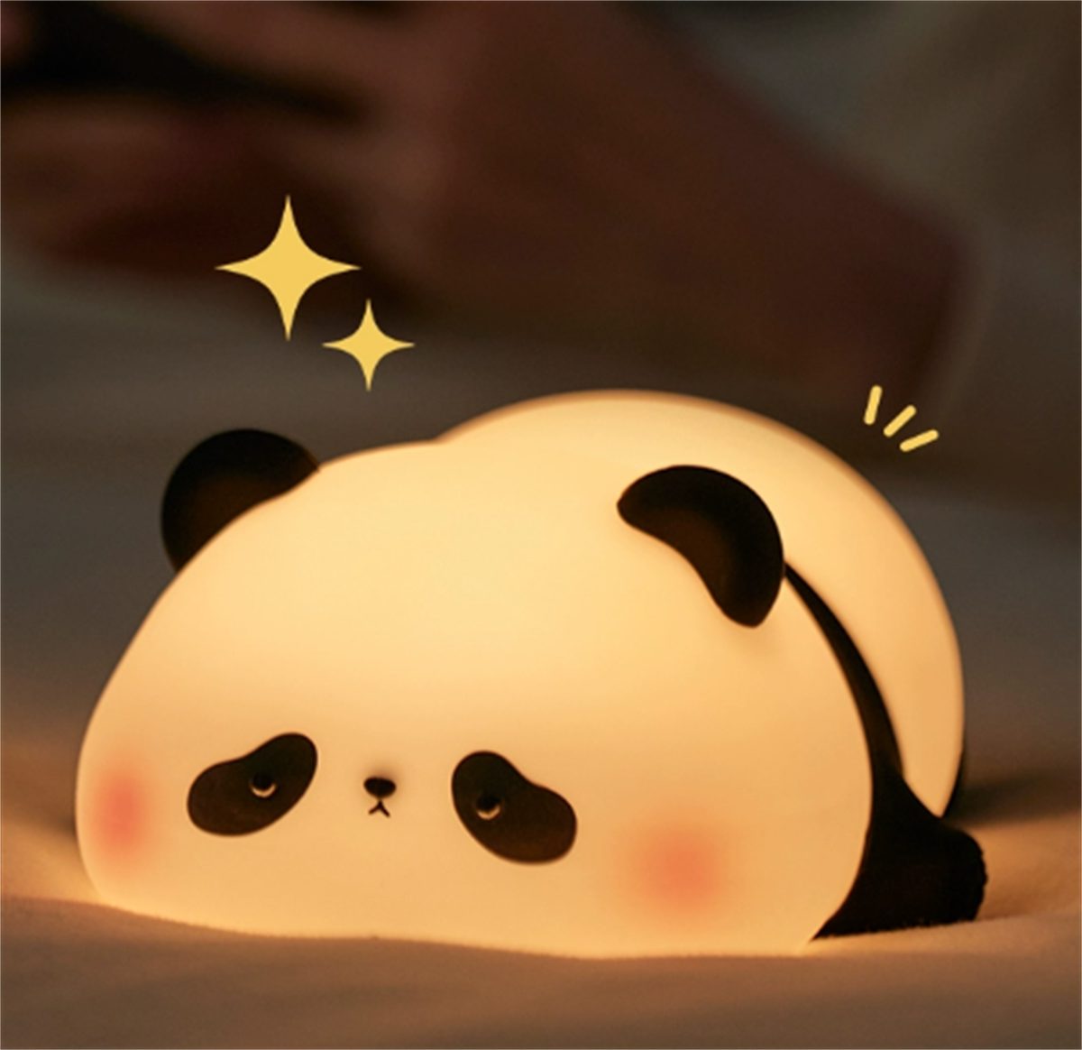Nachtlicht selected Geschenkbox, schwarze Roter LED-Nachtlicht, Panda, Heißgeprägte Verpackung Kindergeschenk, carefully