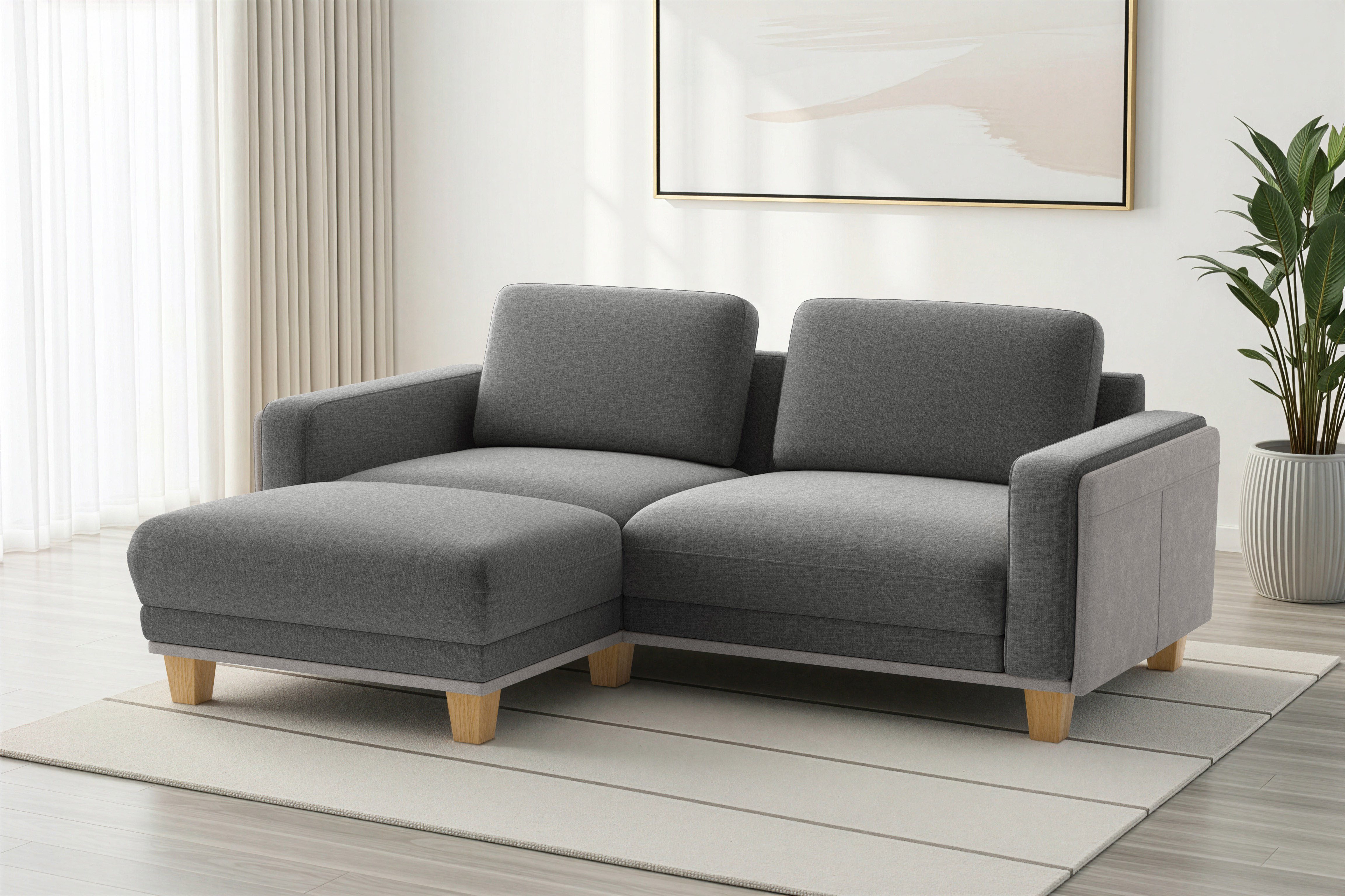 sit&more Ecksofa Concept, Modernes Sofa in drei Fußfarben zur Auswahl