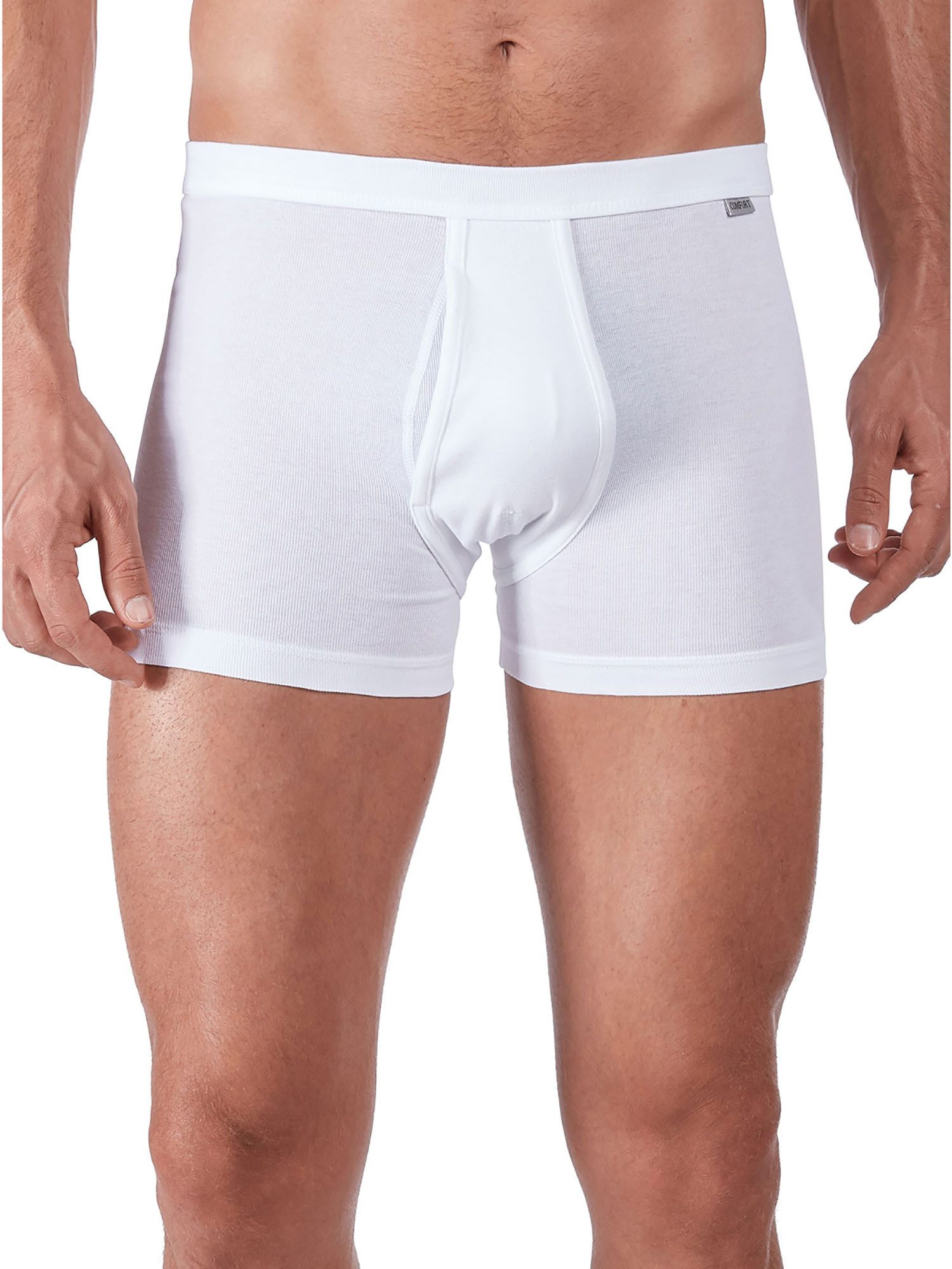 HUBER Retro Pants Herren Pant kurz mit Eingriff Cotton Fine Rib (Stück, 1-St)