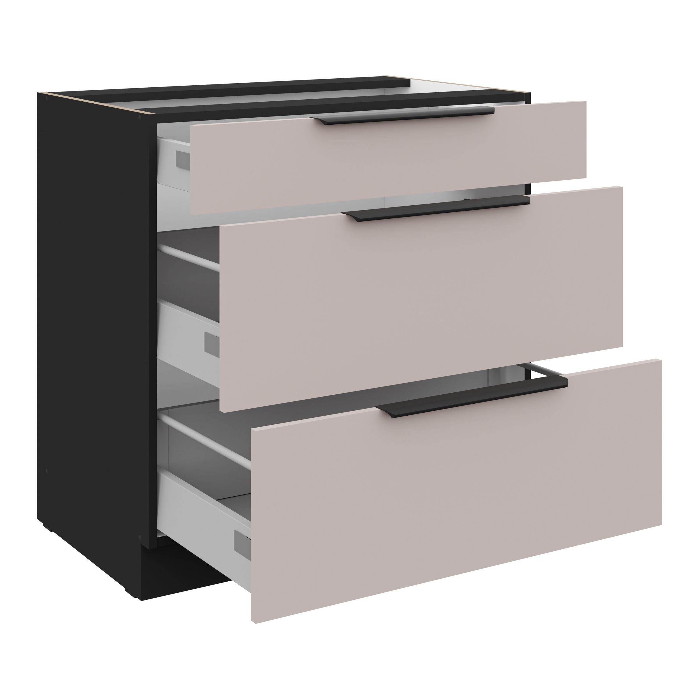 Küchen-Preisbombe Auszugsunterschrank 80 cm Küche ARONA Kaschmir beige Voll günstig online kaufen