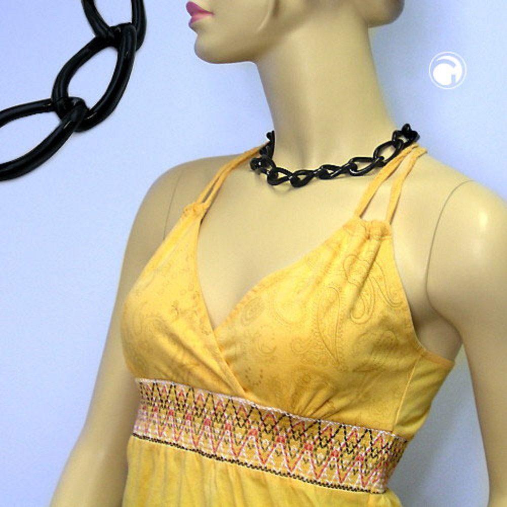 unbespielt Collier Modeschmuck Weitpanzer Kunststoff schwarz glänzend 45 cm günstig online kaufen