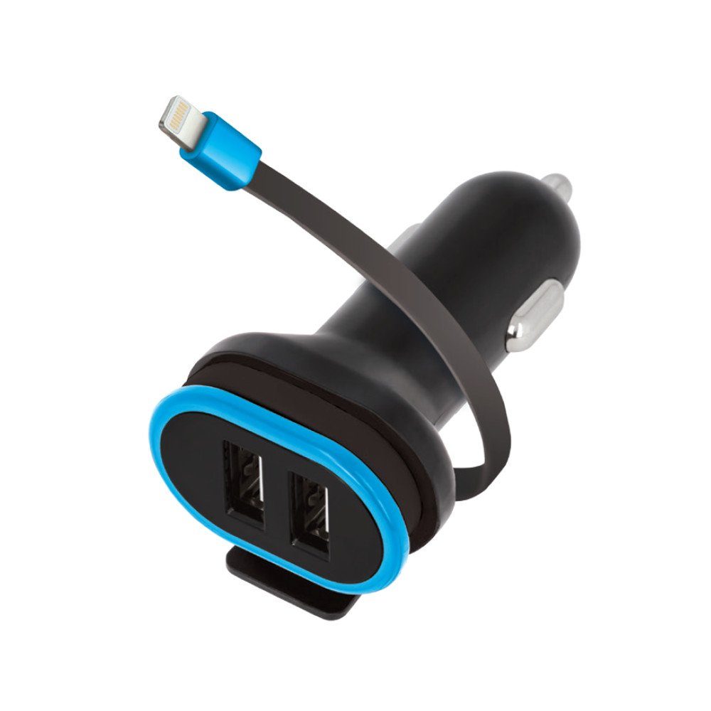 revolt USB Autoadapter: Kfz-USB-Ladegerät mit 2 Ports, für 12/24 Volt, 4,8  A, 24 Watt (Auto Adapter)