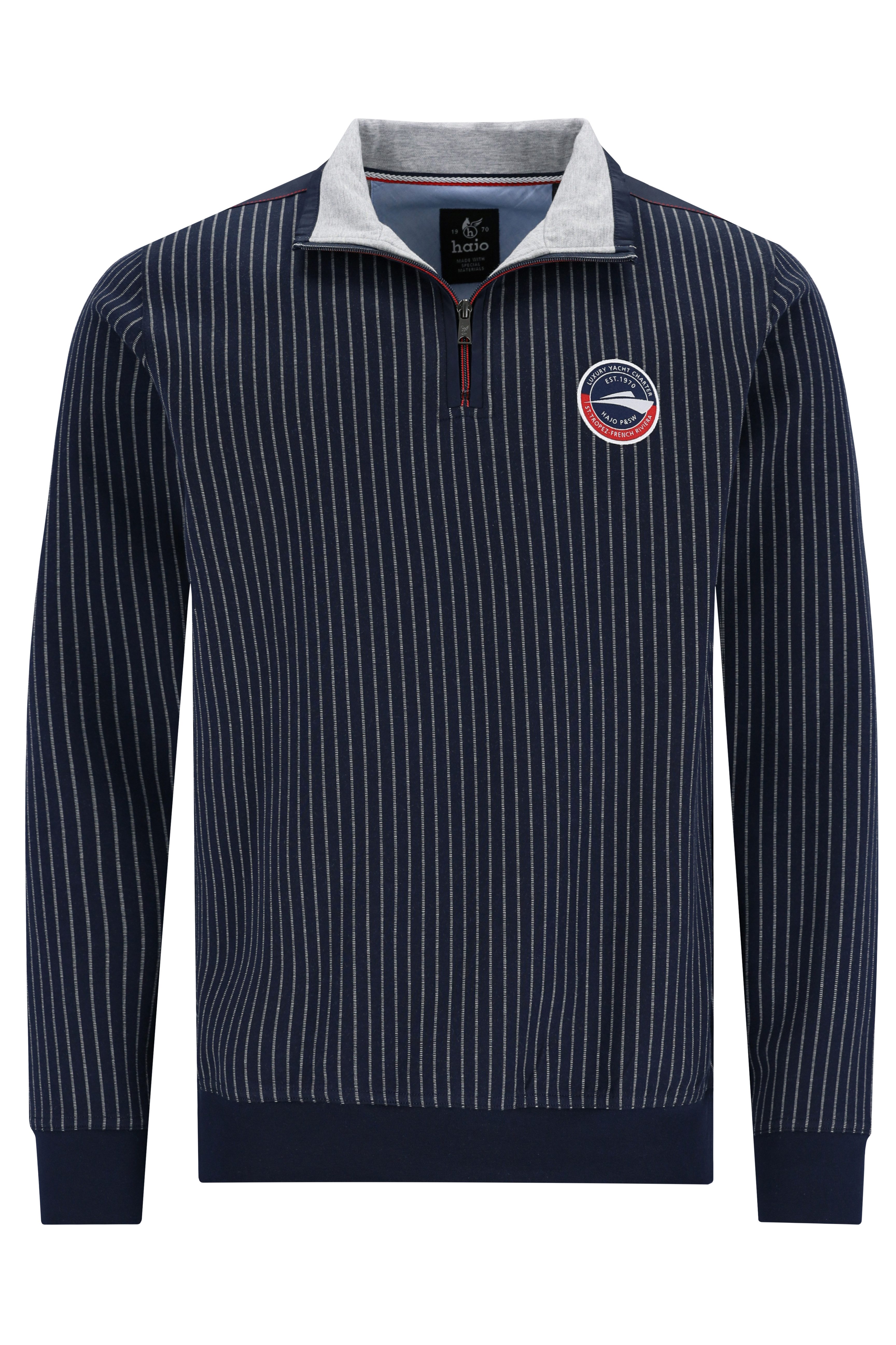 Hajo Sweatshirt Sweatshirt in Längsoptik mit Zip günstig online kaufen