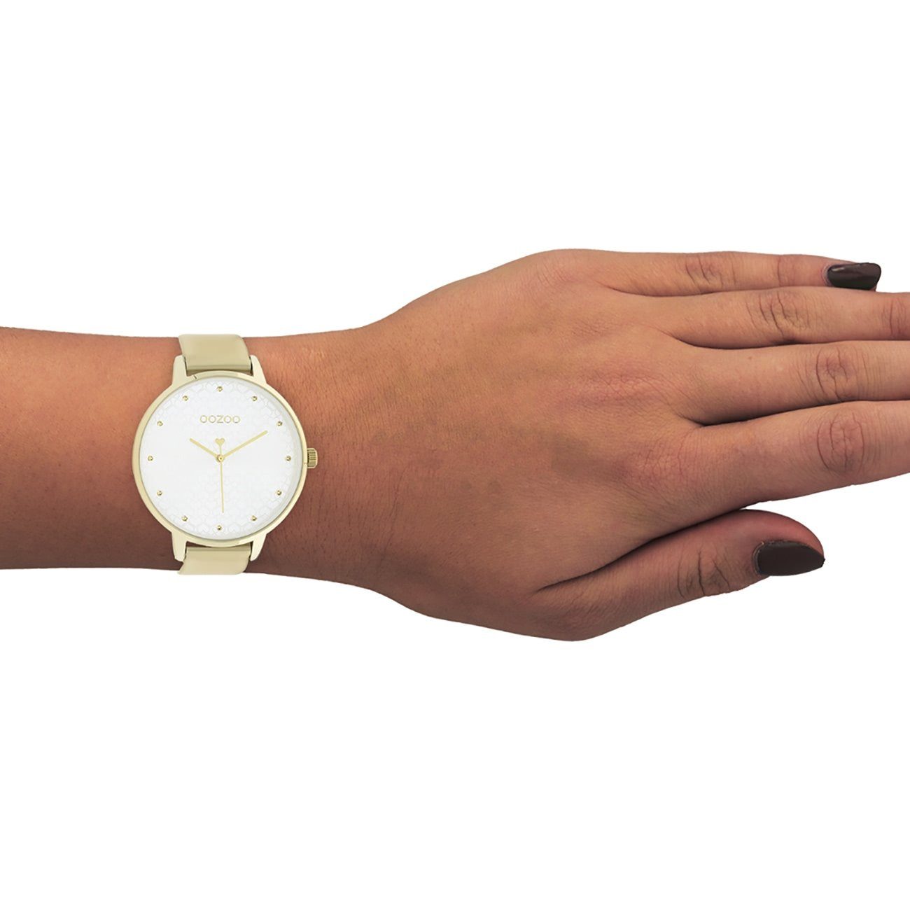 Timepieces, rund, Quarzuhr Damenuhr Oozoo 48mm) groß (ca. Armbanduhr extra OOZOO Fashion-Style Damen Lederarmband,