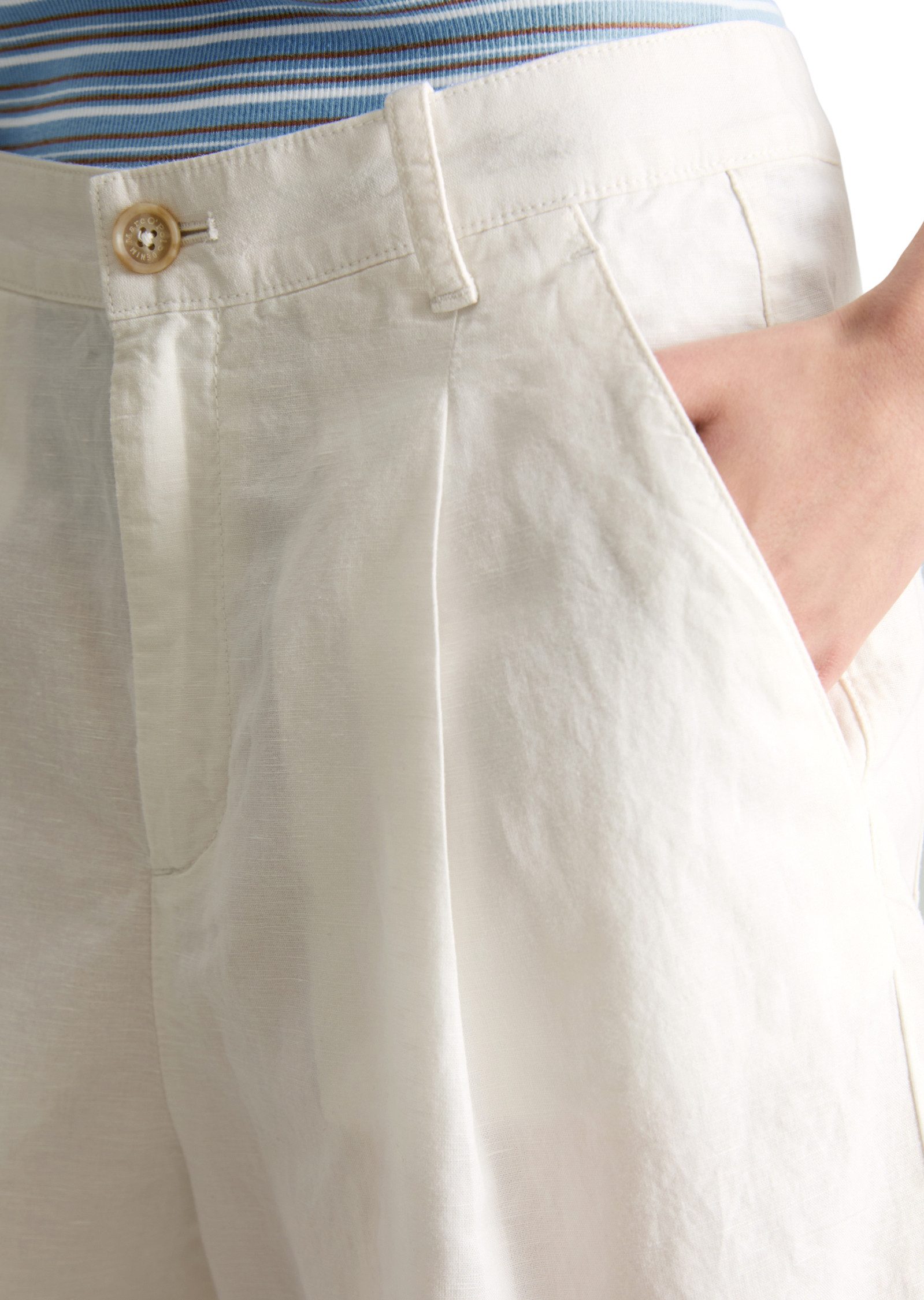 Marc O'Polo DENIM Shorts aus Leinen-Baumwolle-Mix – Bild 4 von 5