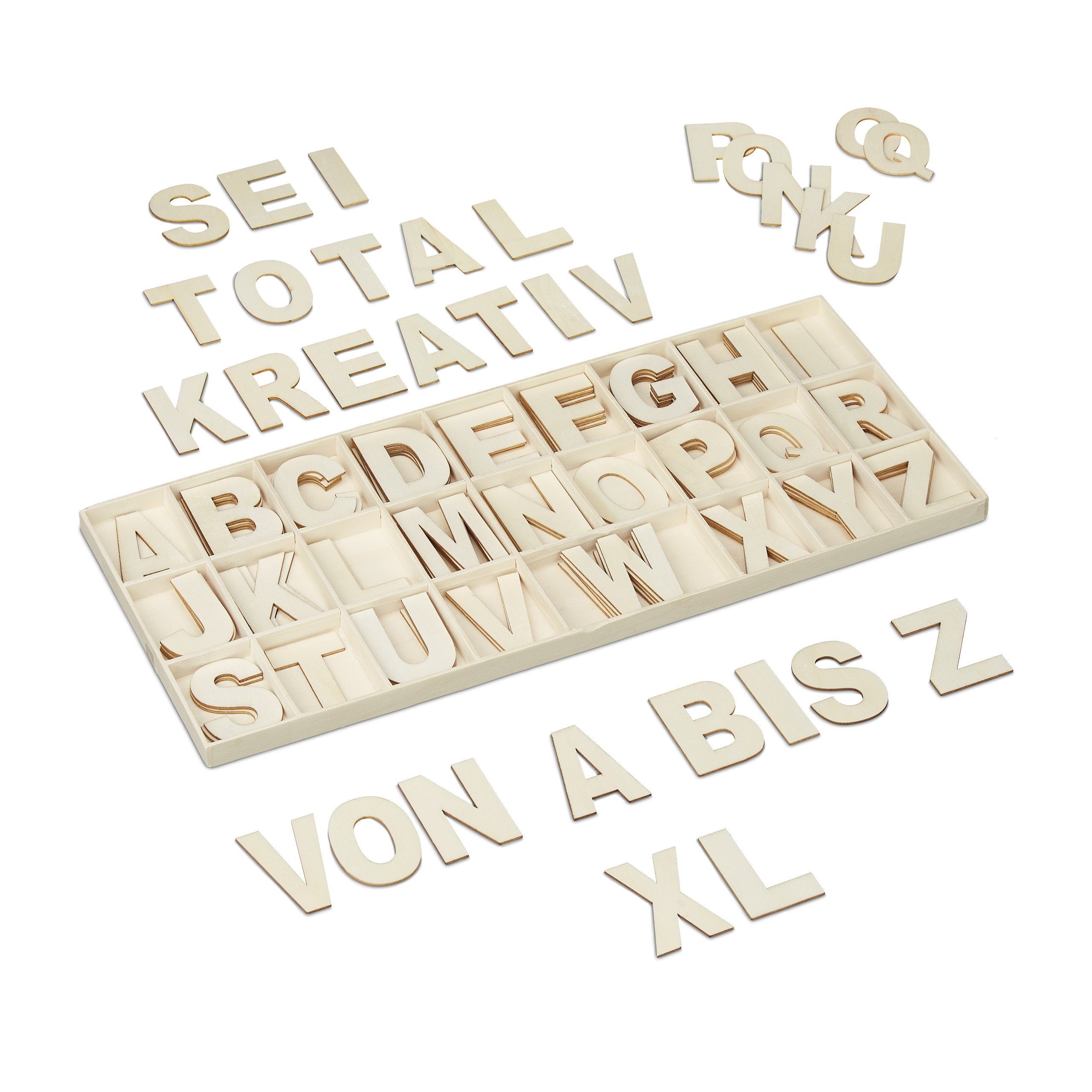Deko-Buchstaben XL Holzbuchstaben Set 104 tlg.